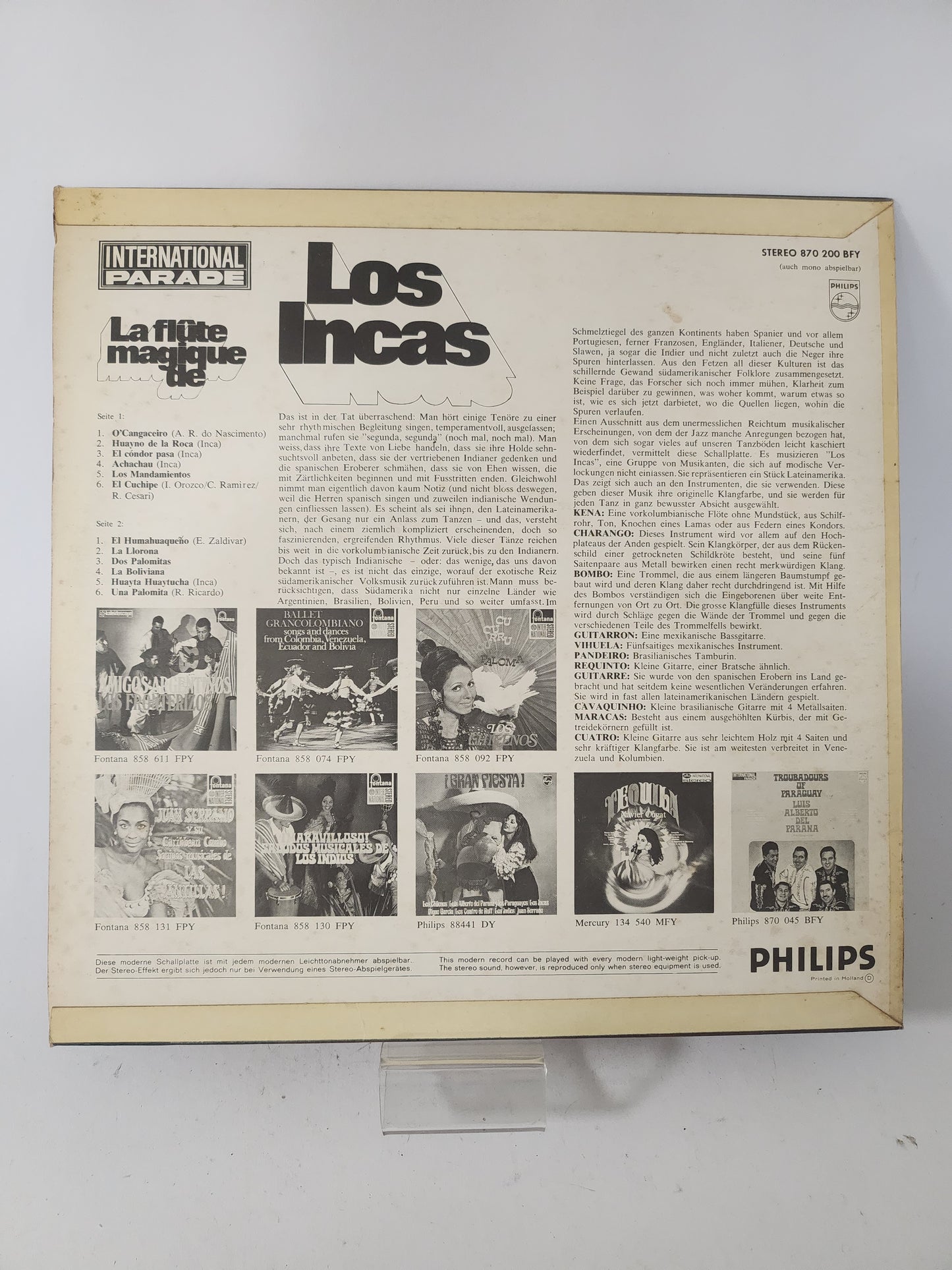 Flüte Magique de Los Incas LP Vinyl