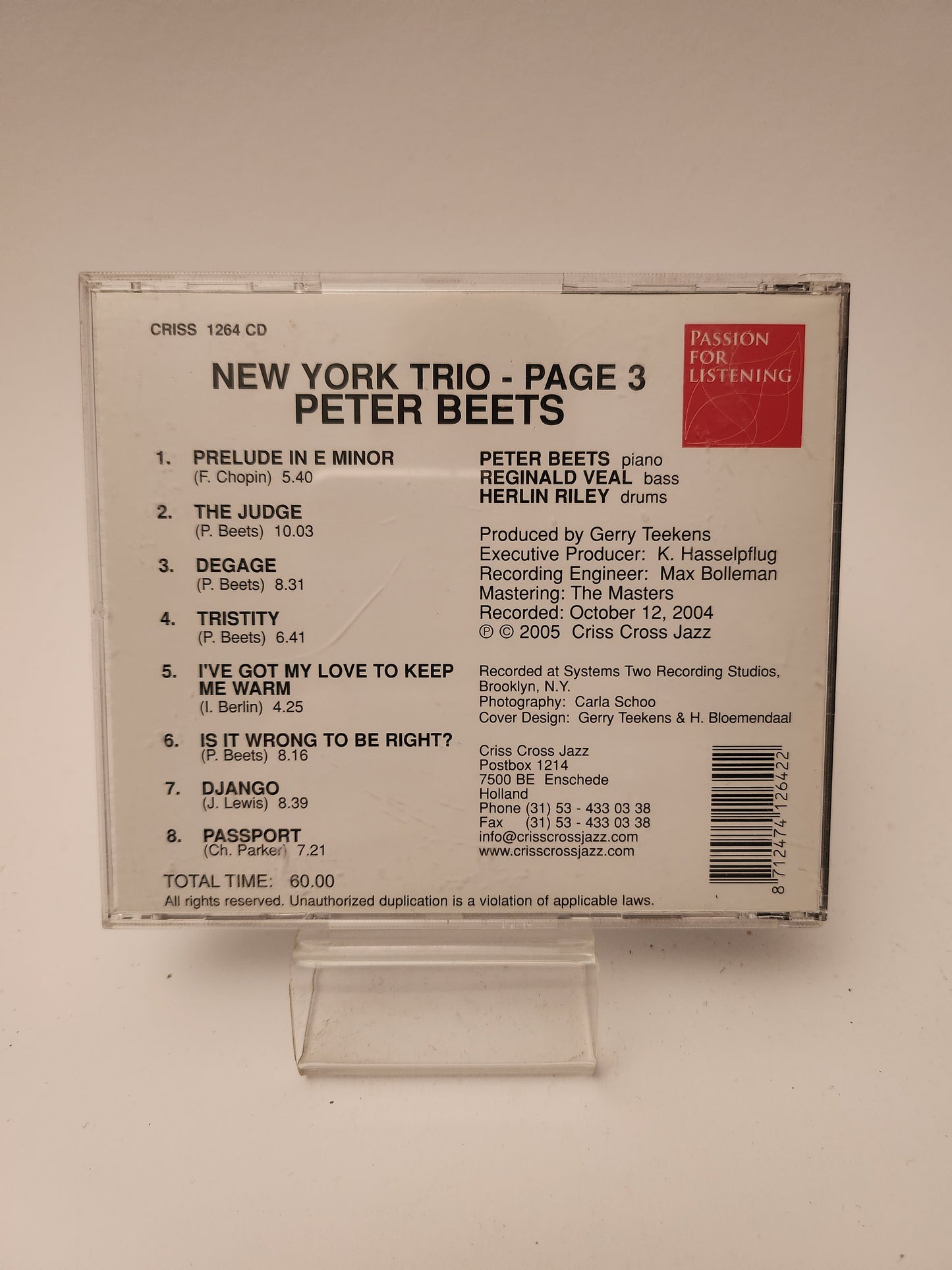 New York Trio Page 3: Peter Beets CD