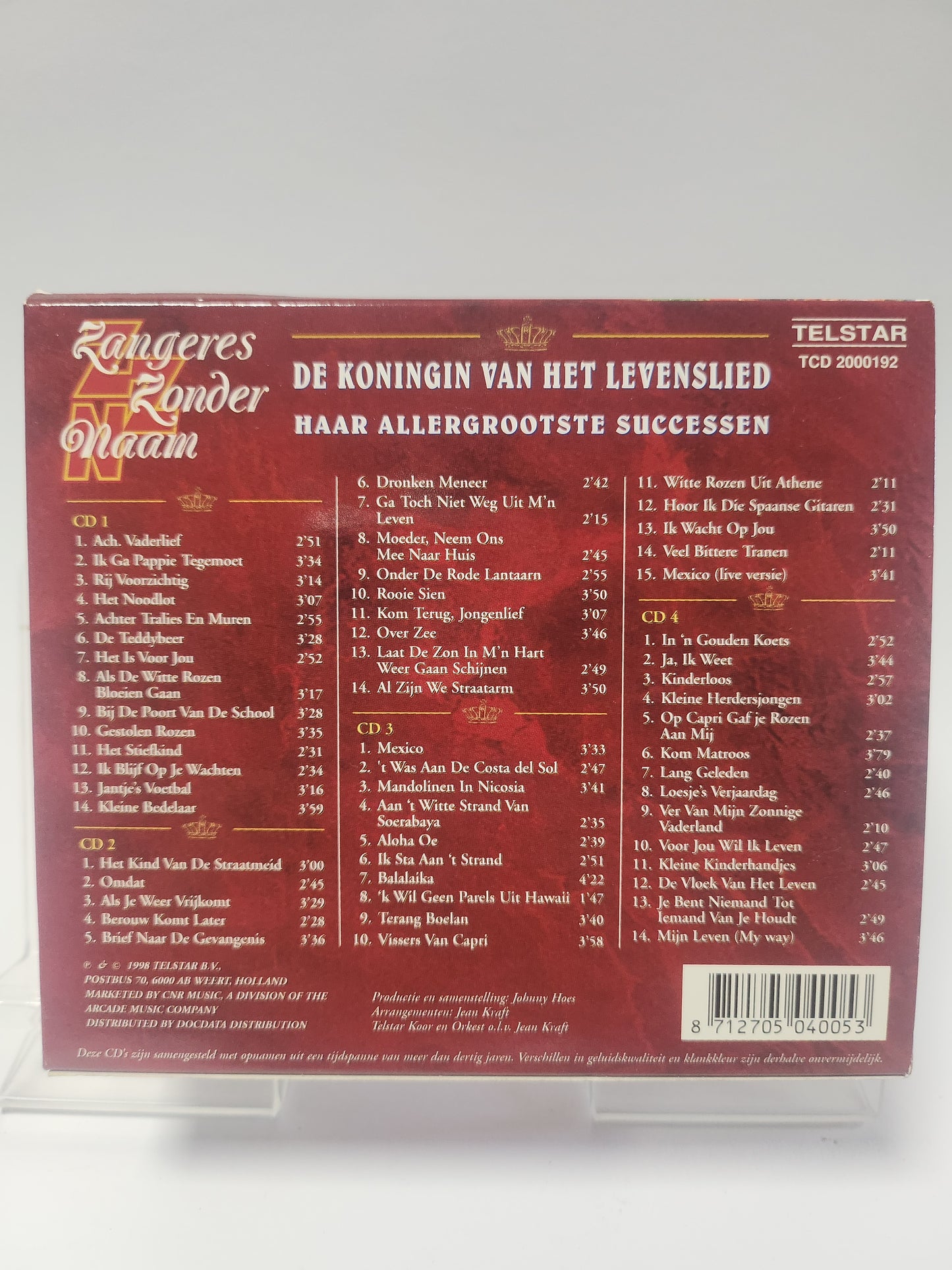 Zangeres zonder Naam: de Koningin van het Levenslied 4 Box CD