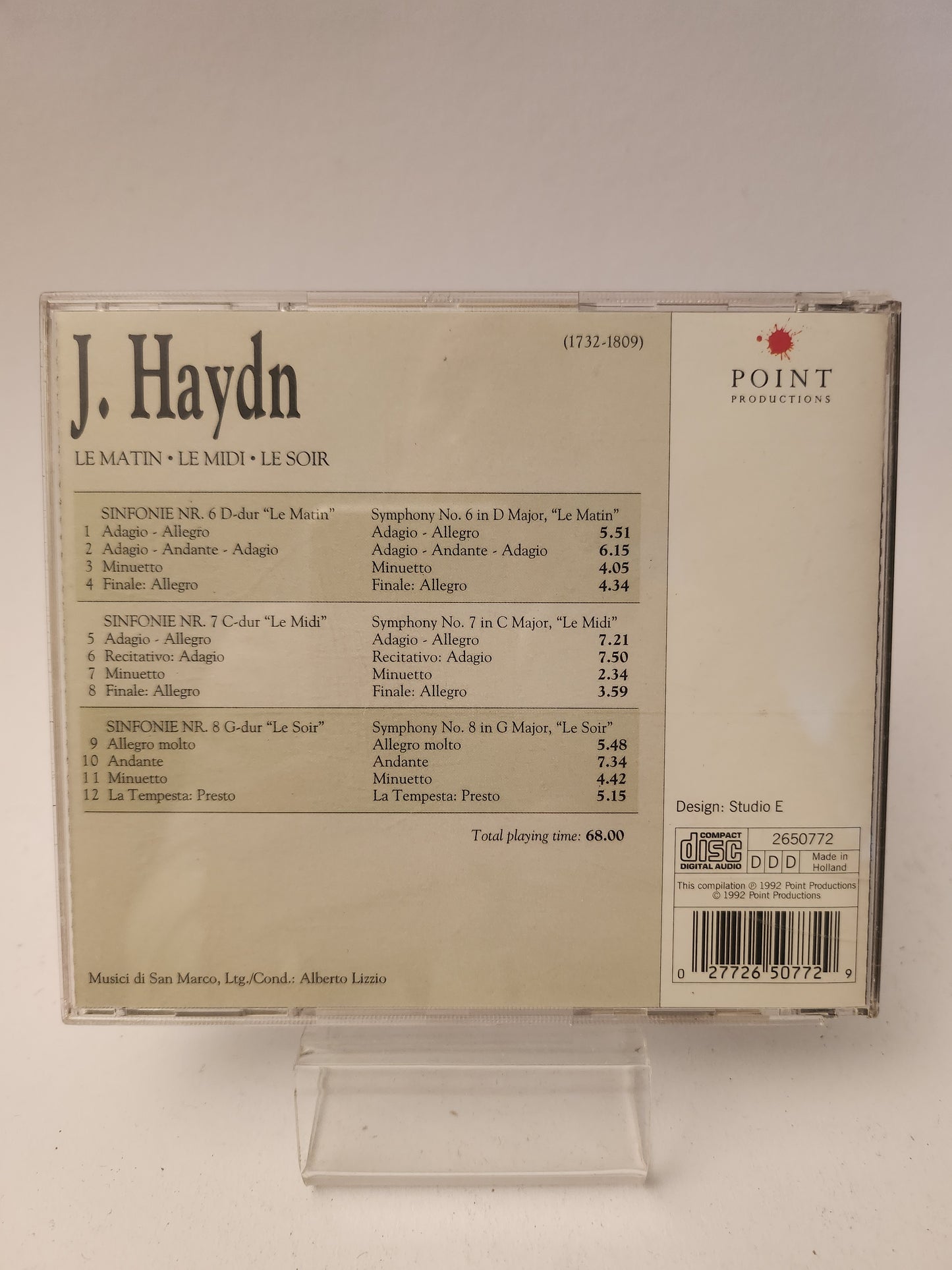 J.Haydn: Le Matin, Le Midi, Le Soir CD