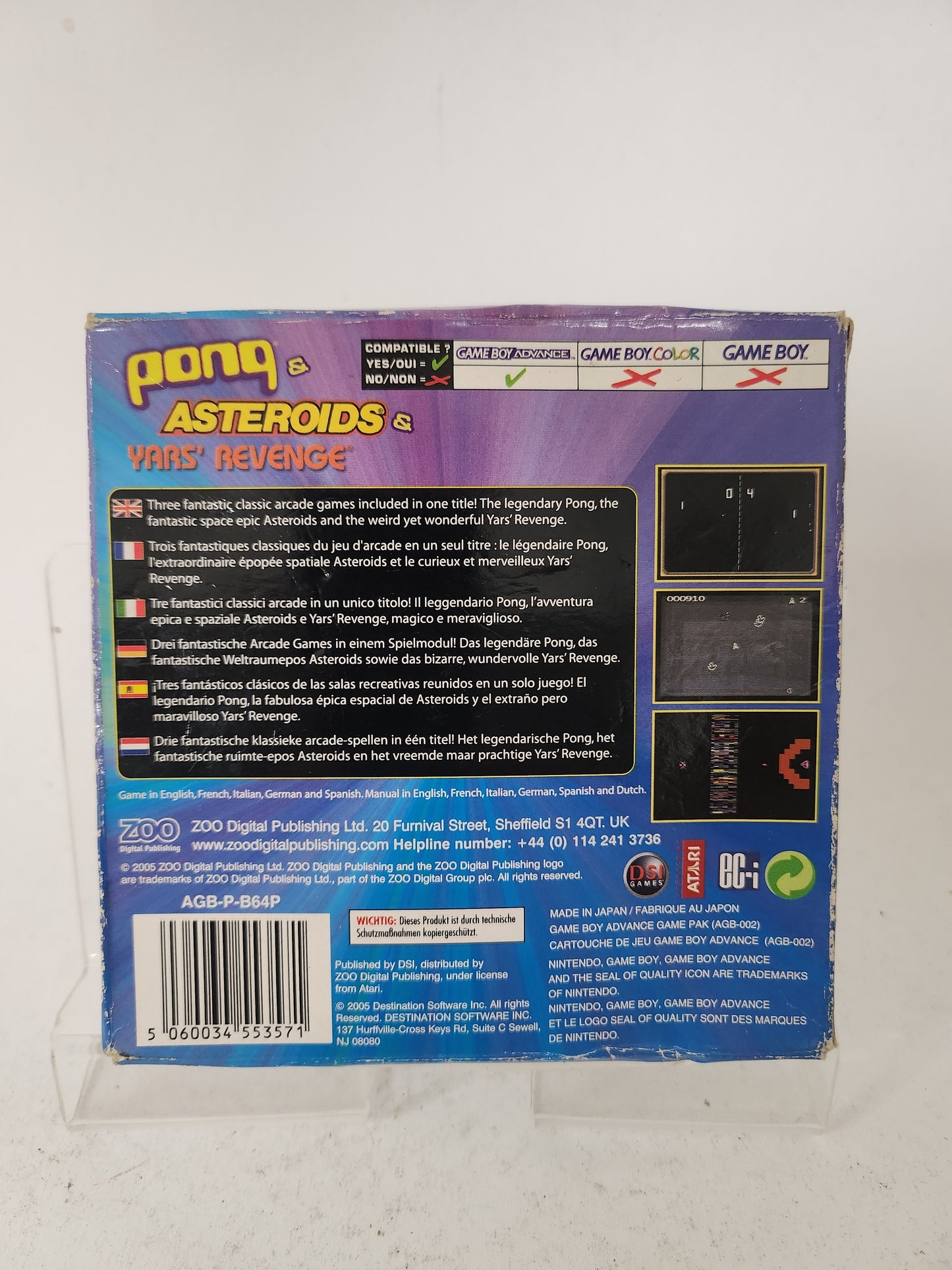Pong & Asteroids & Yars' Revenge Boxed Game Boy Advance