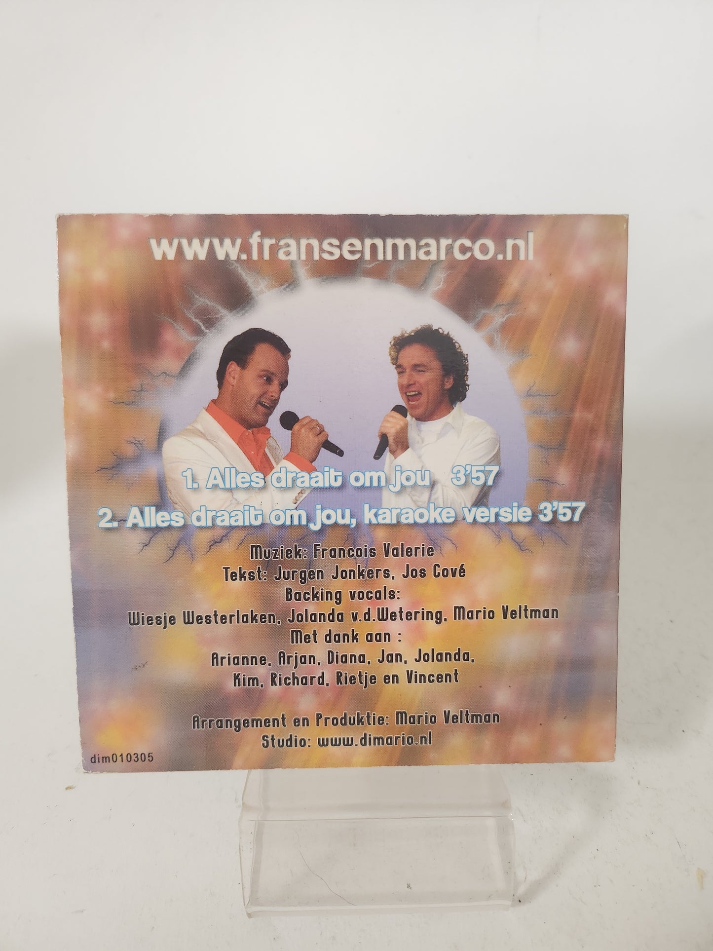 Jurgen Jonkers & Jos Cove: Alles draait om Jou CD Single