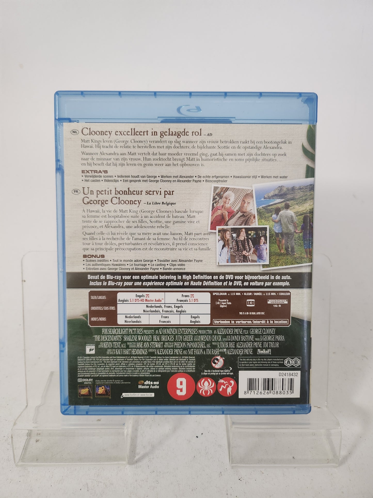 Descendants Blu-Ray DVD George Clooney