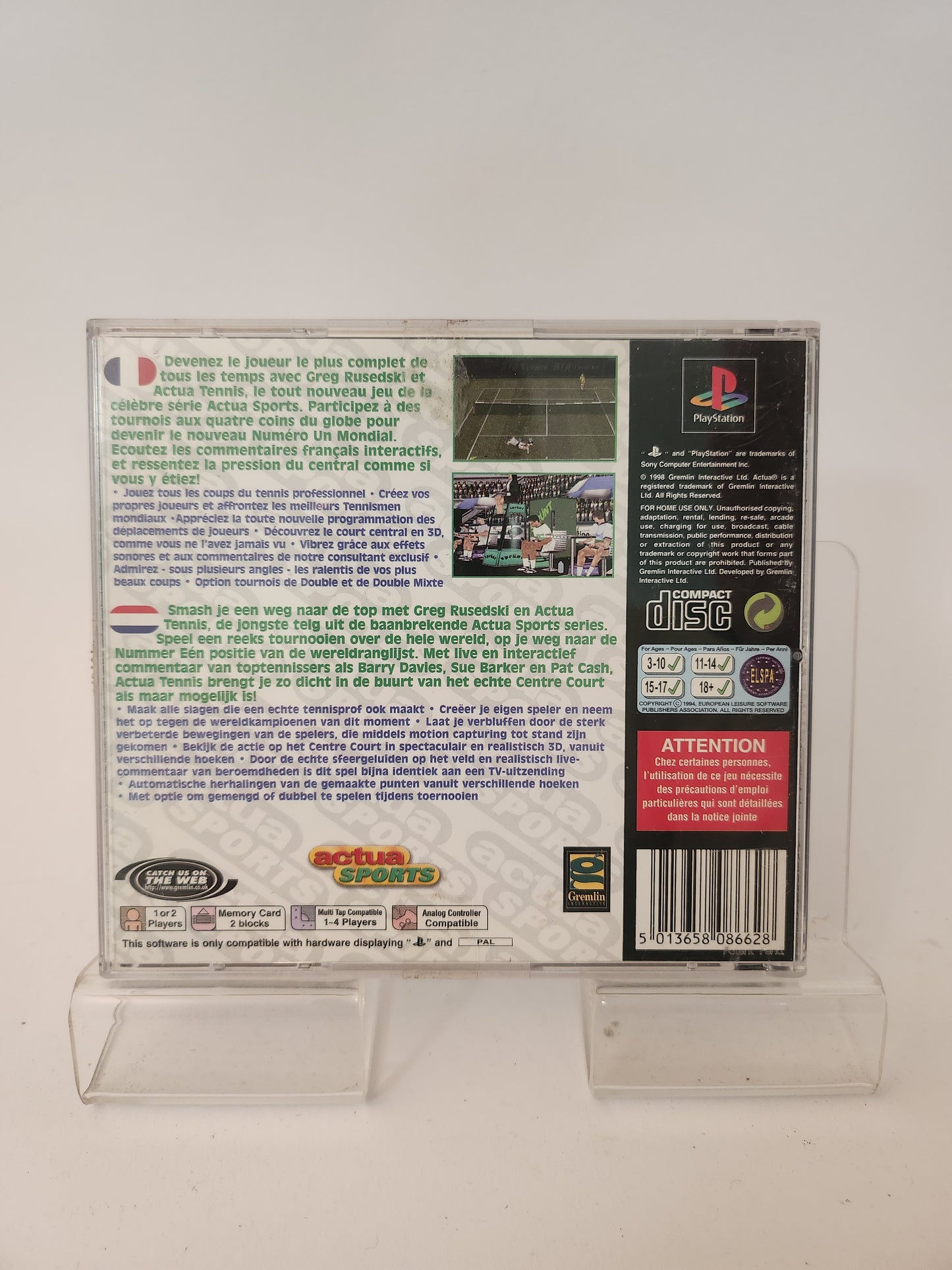 Actua Tennis Playstation 1