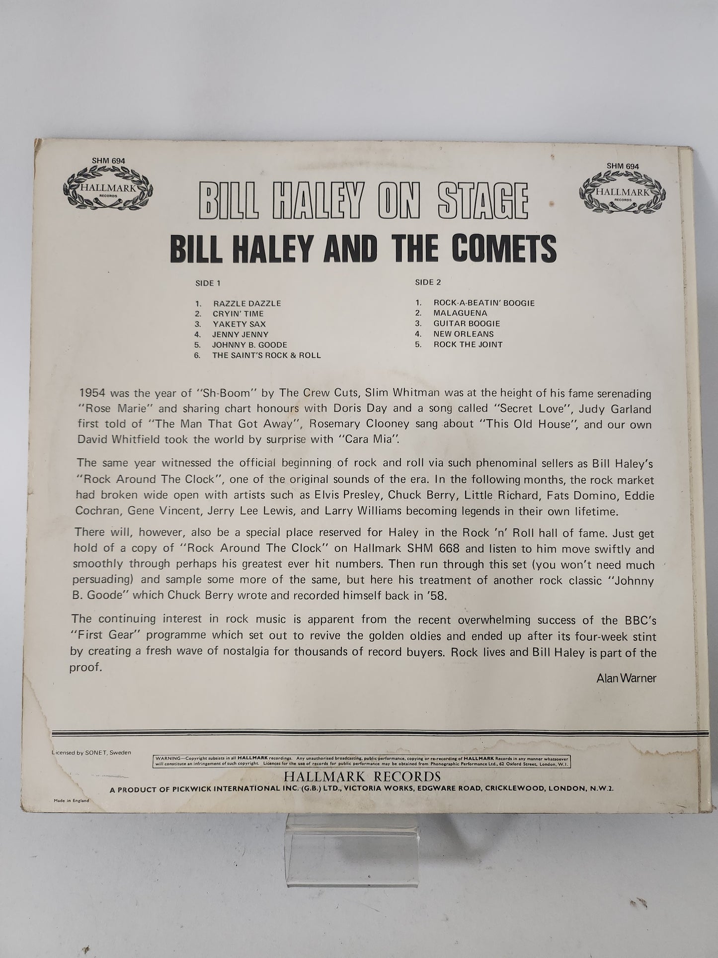 Bill Haley on Stage: Billy Haley and the Comets LP Vinyl