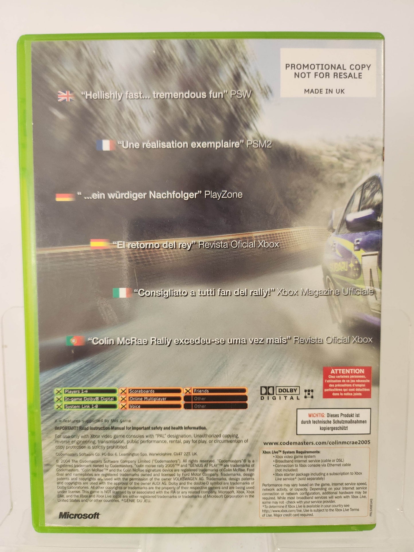 Colin McRae Rally 2005 Promo Disc Xbox Original - Feniks Gameshop