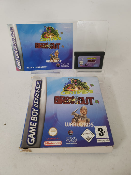 Centidepe & Breakout & Warlords Boxed Nintendo Game Boy Advance