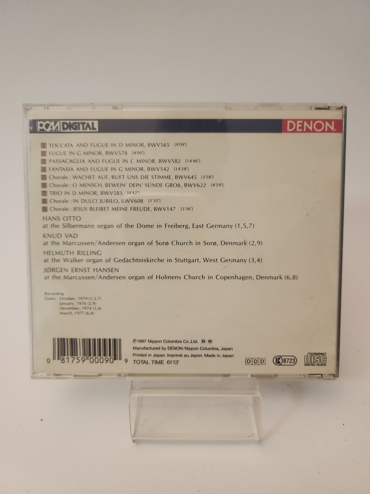 Bach: Toccata and Fugue CD