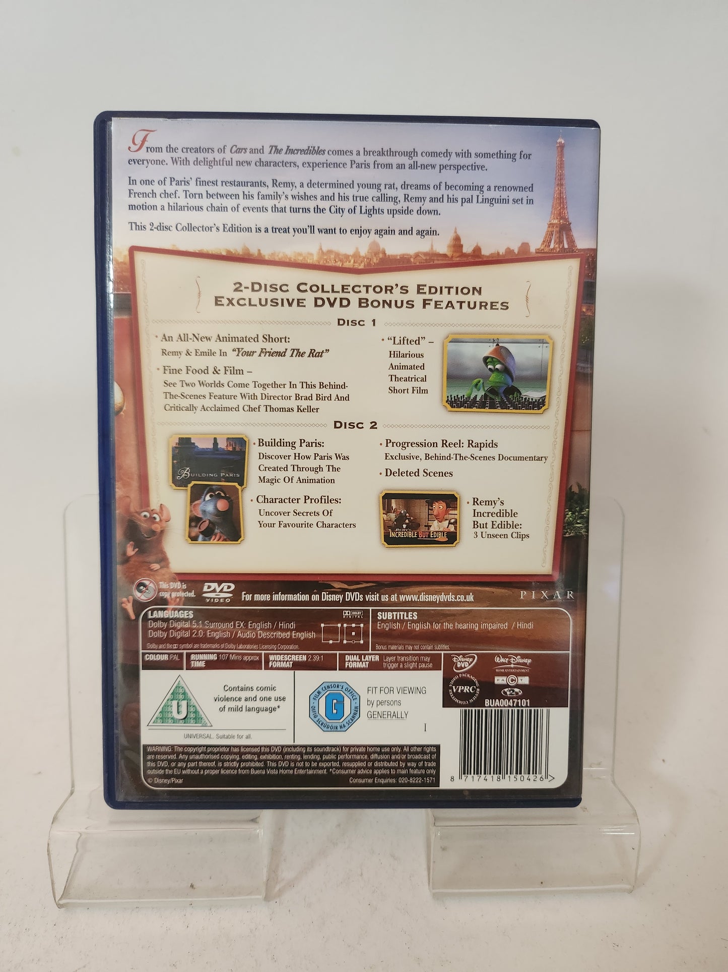 Disney Pixar Ratatouille 2 disc Collector's Edition Dvd Kids