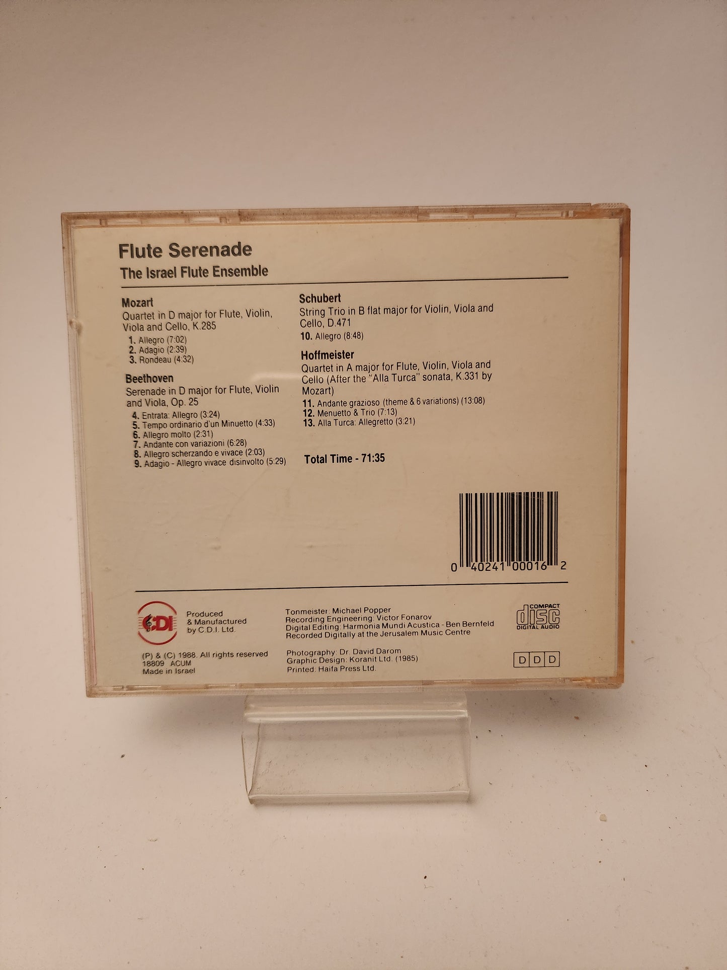 Israël Flute Ensemble: Flute Serenade CD