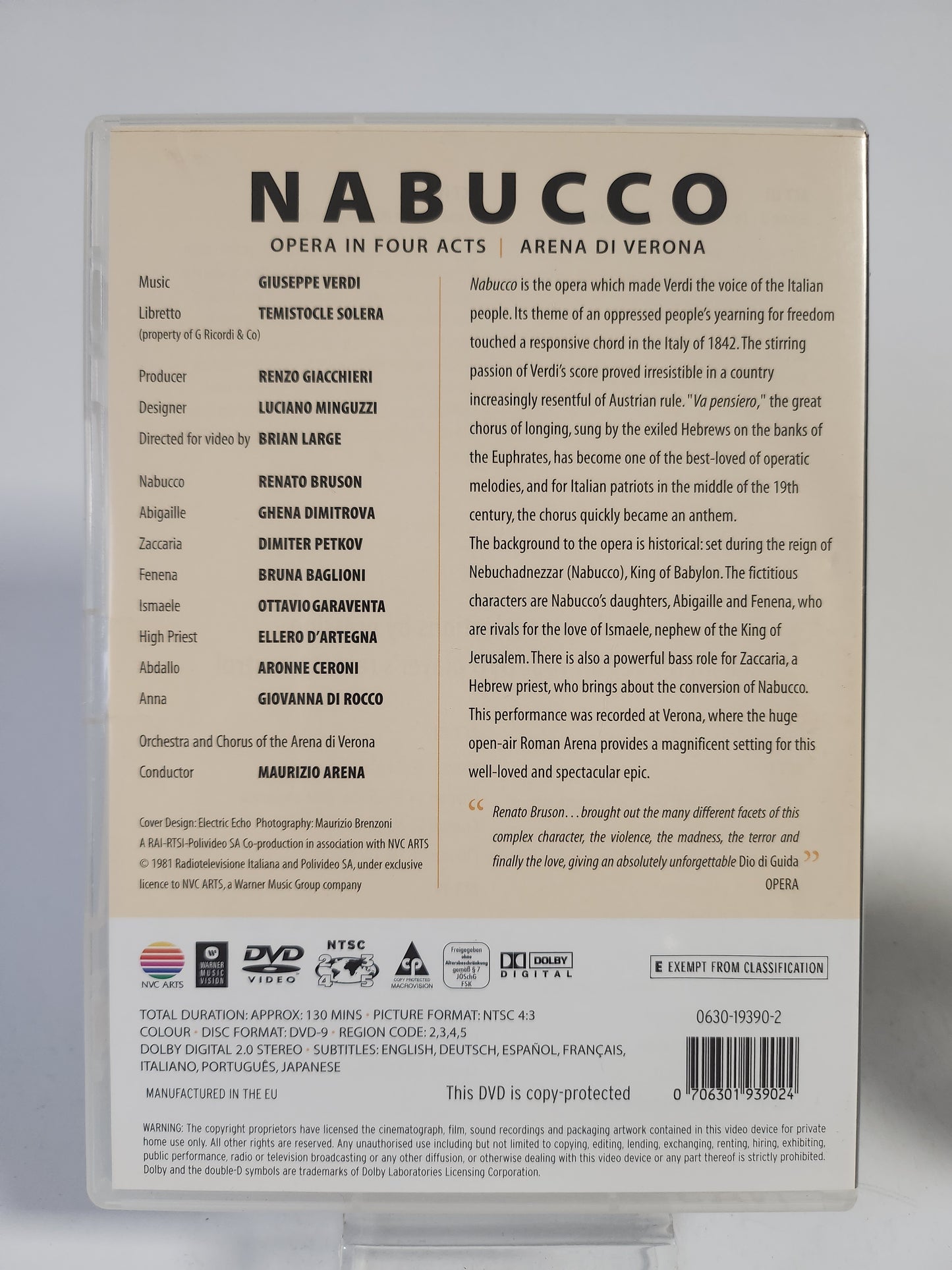 Nabucco "Arena di Verona" DVD Muziek