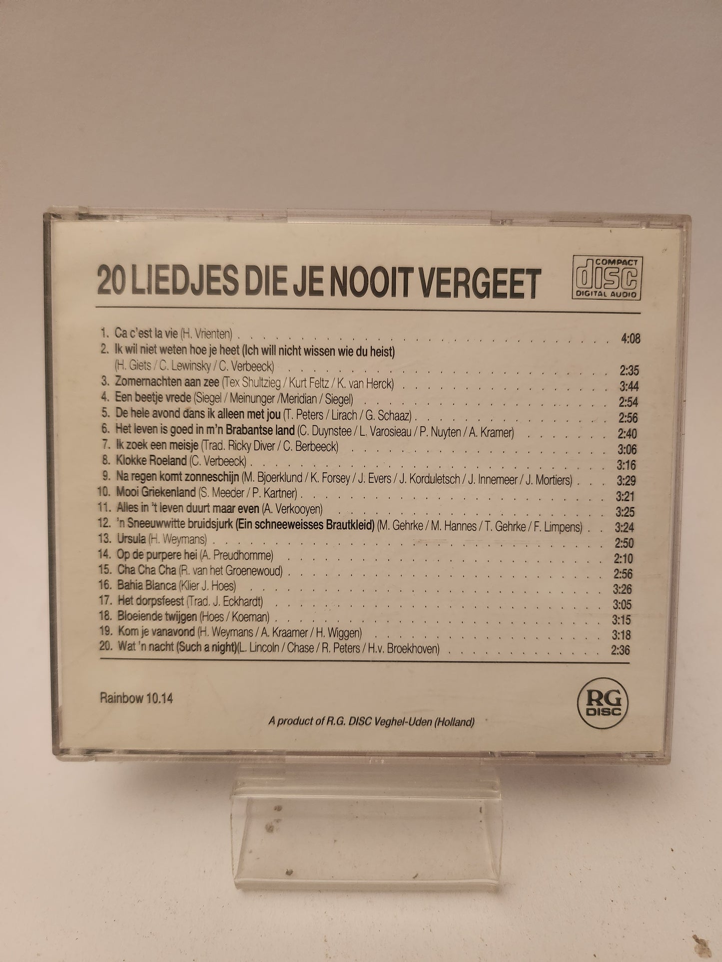 20 Liedjes die je Nooit Vergeet CD