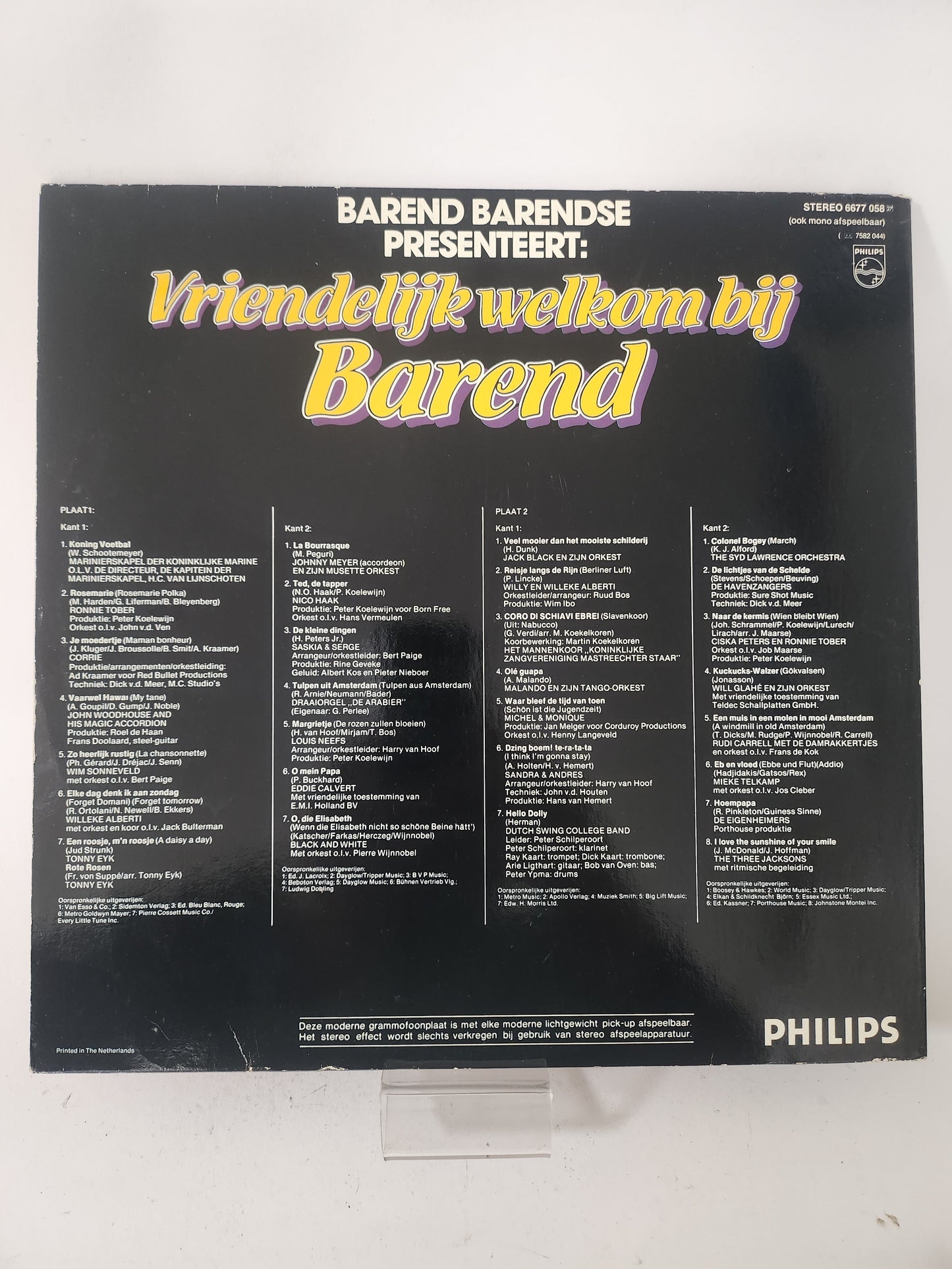 Barend Barendse Presenteert: Vriendelijke Welkom bij Barend LP Vinyl