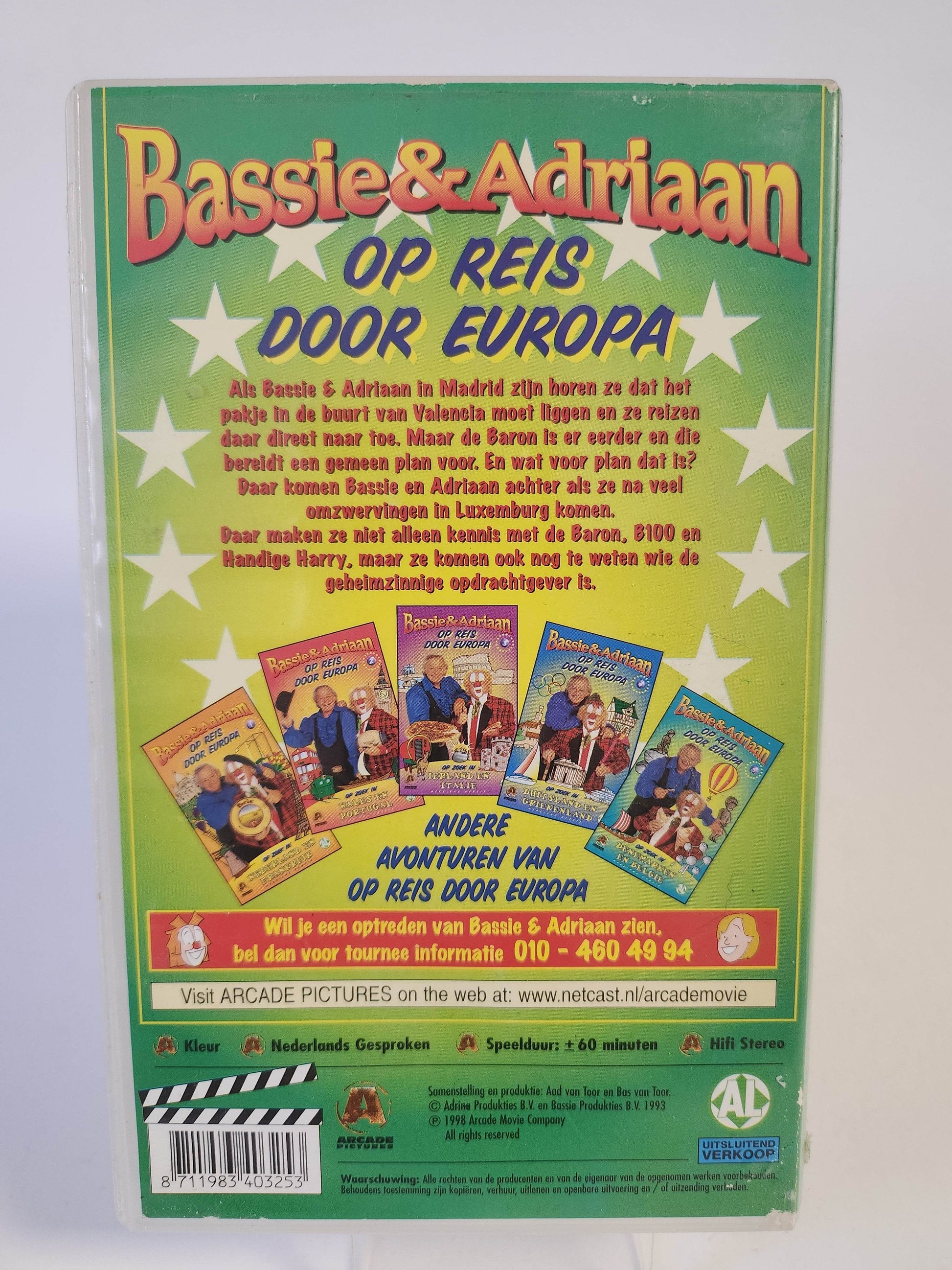 Bassie & Adriaan op Reis door Europa 6 VHS - Feniks Gameshop