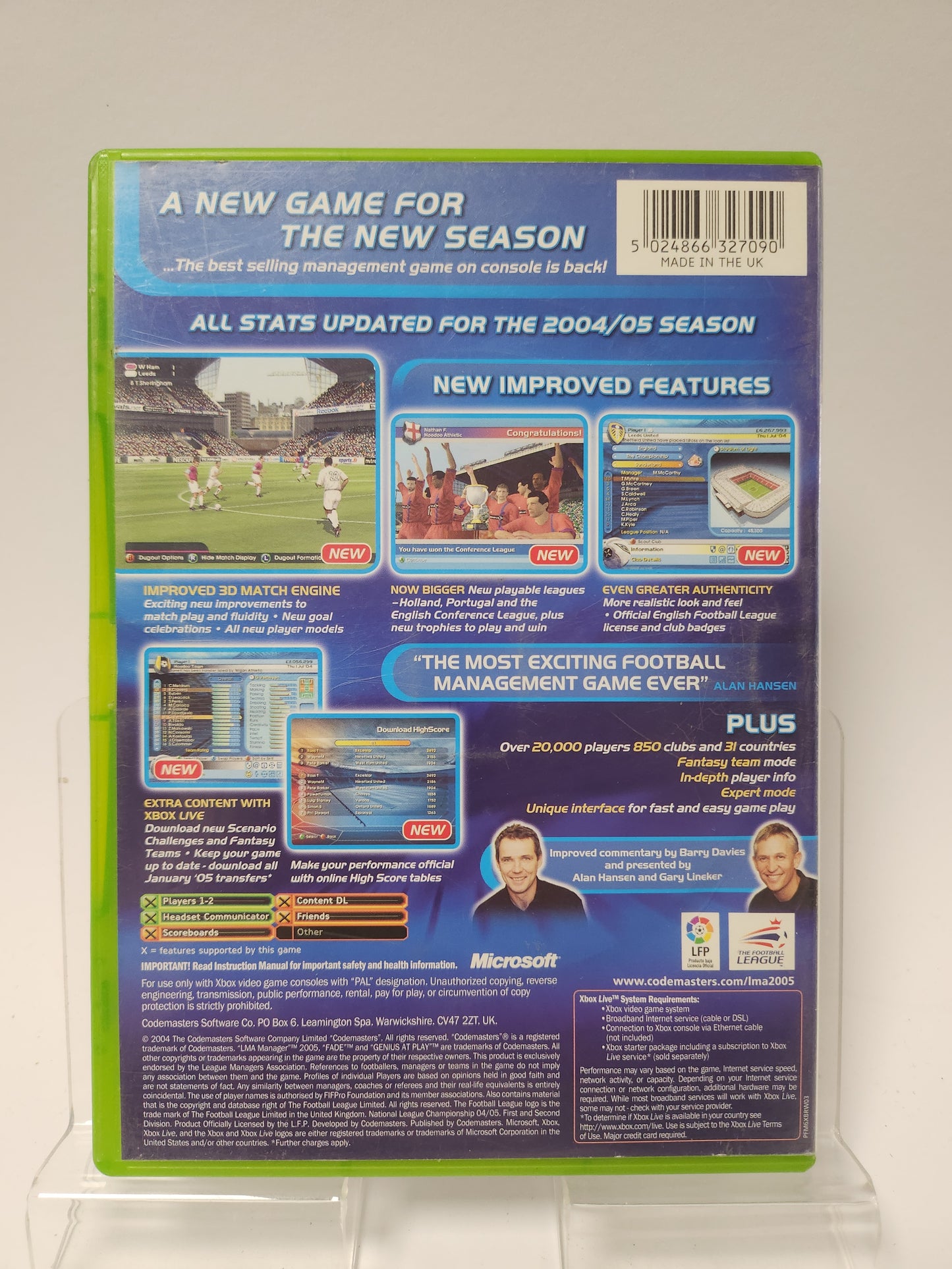 LMA Manager 2005 Xbox Original