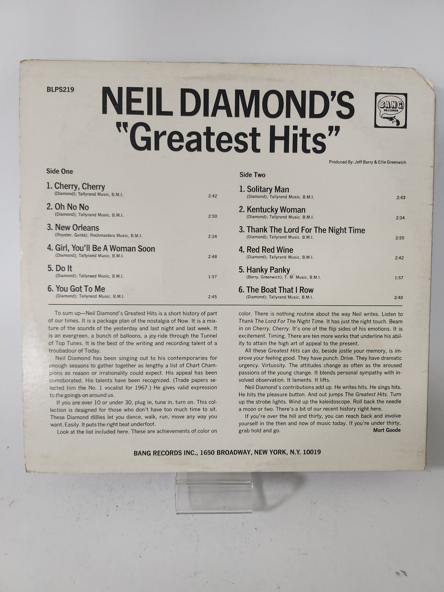 Greatest Hits: Neil Diamond LP Vinyl