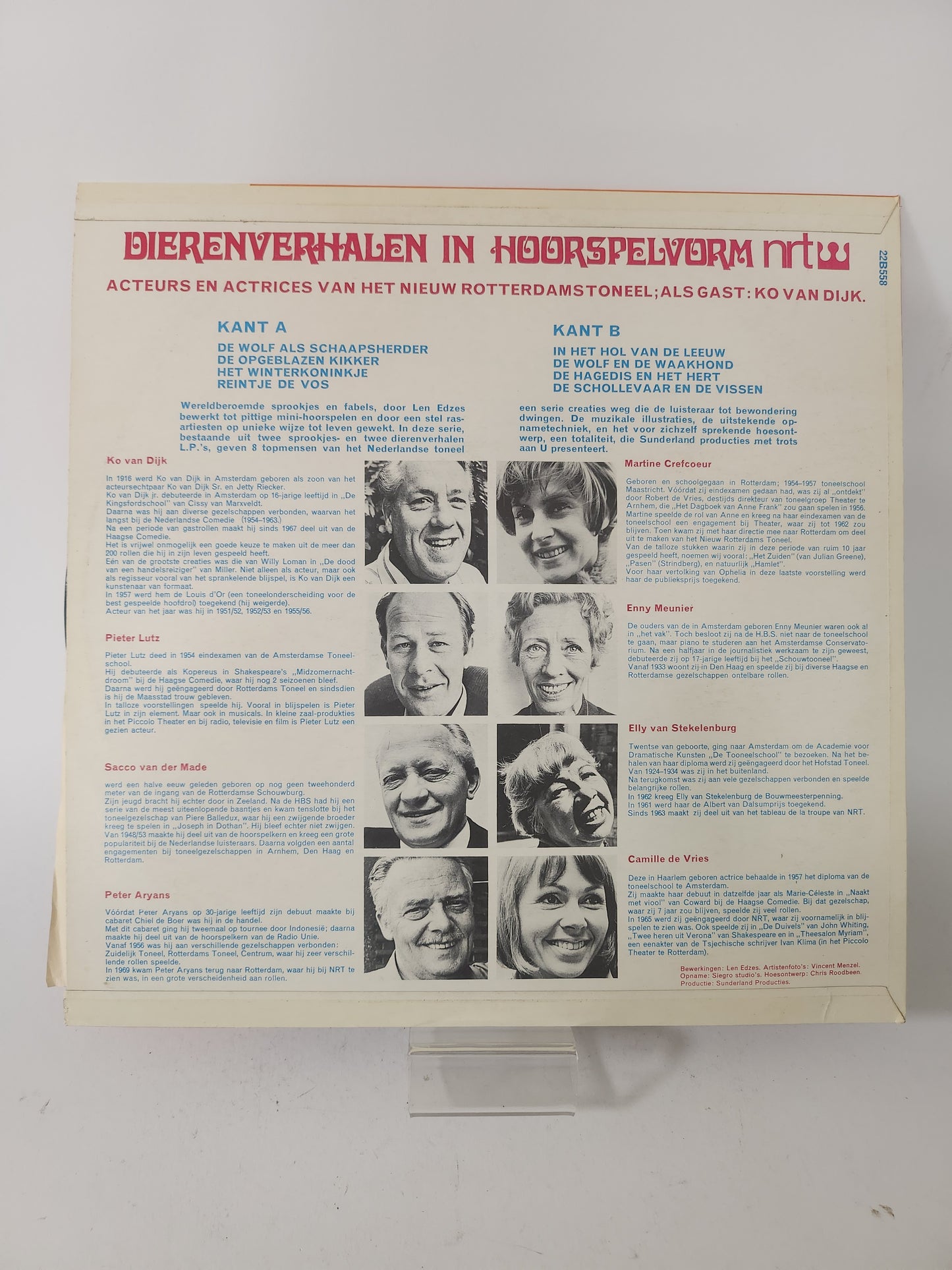 Reintje de Vos: Acht Dierenverhalen in Hoorspelvorm LP Vinyl