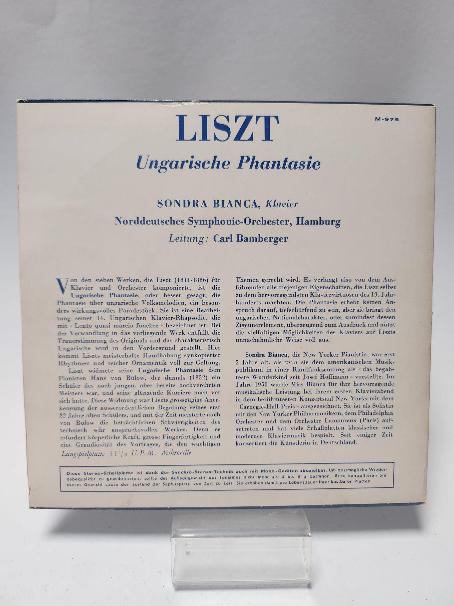 Liszt: Ungarische Phantasie Single Vinyl