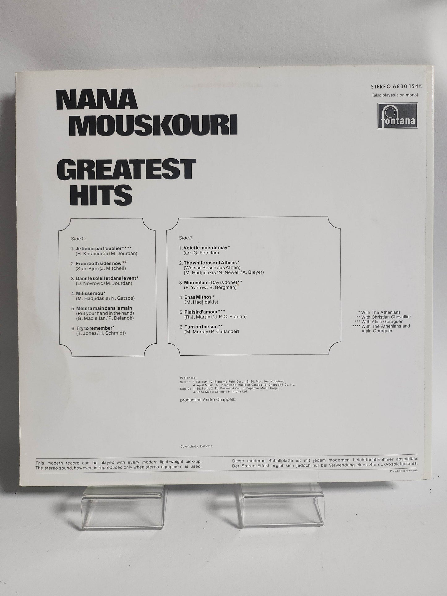 Nana Mouskouri: Greatest Hits LP Vinyl - Feniks Gameshop
