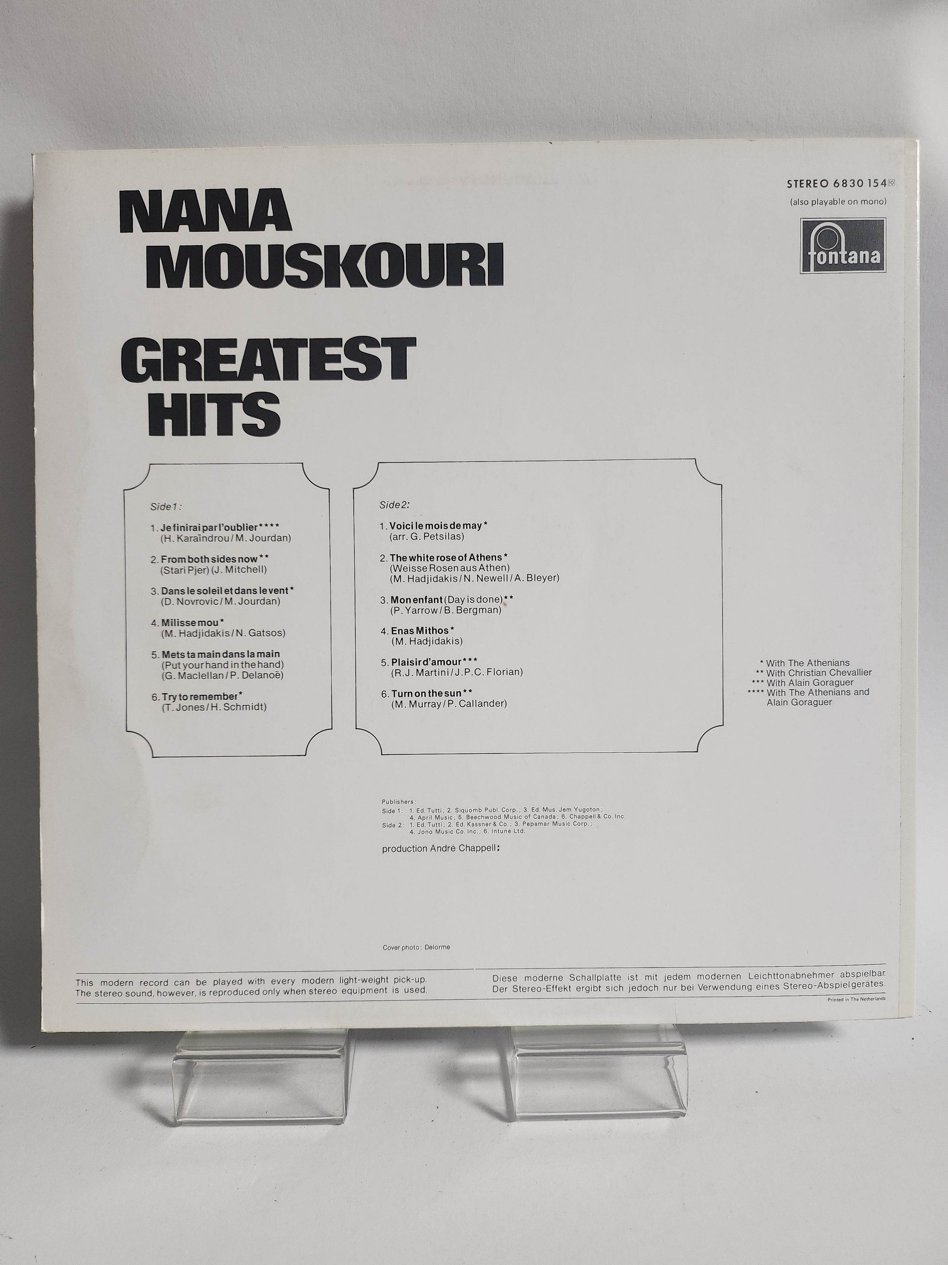 Nana Mouskouri: Greatest Hits LP Vinyl - Feniks Gameshop