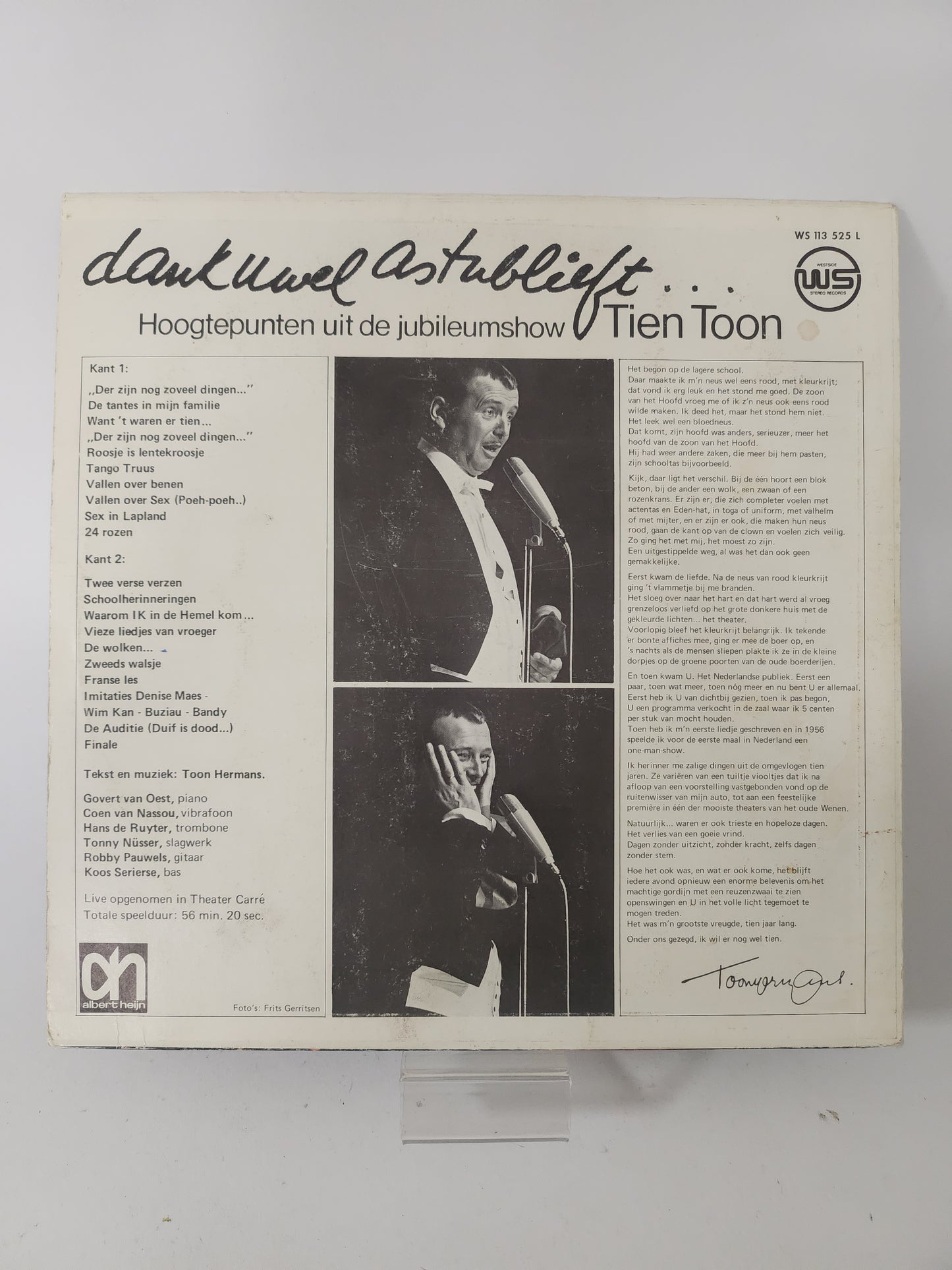 Dank U Wel Alstublieft: Hoogtepunten uit de Jubileumshow Tien Toon LP Vinyl