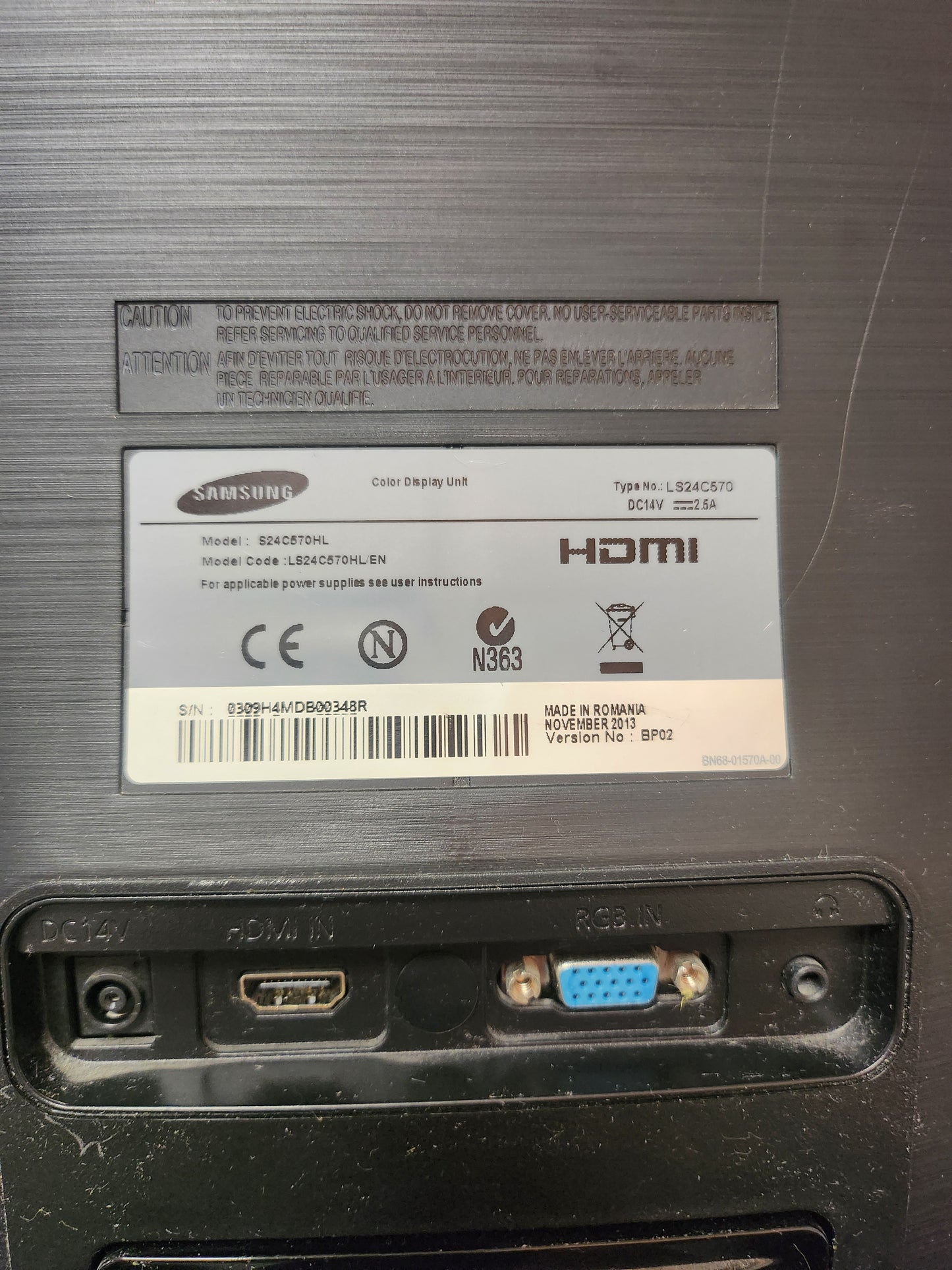 Samsung LS24C570 Monitor 24 Inch PC Beeldscherm