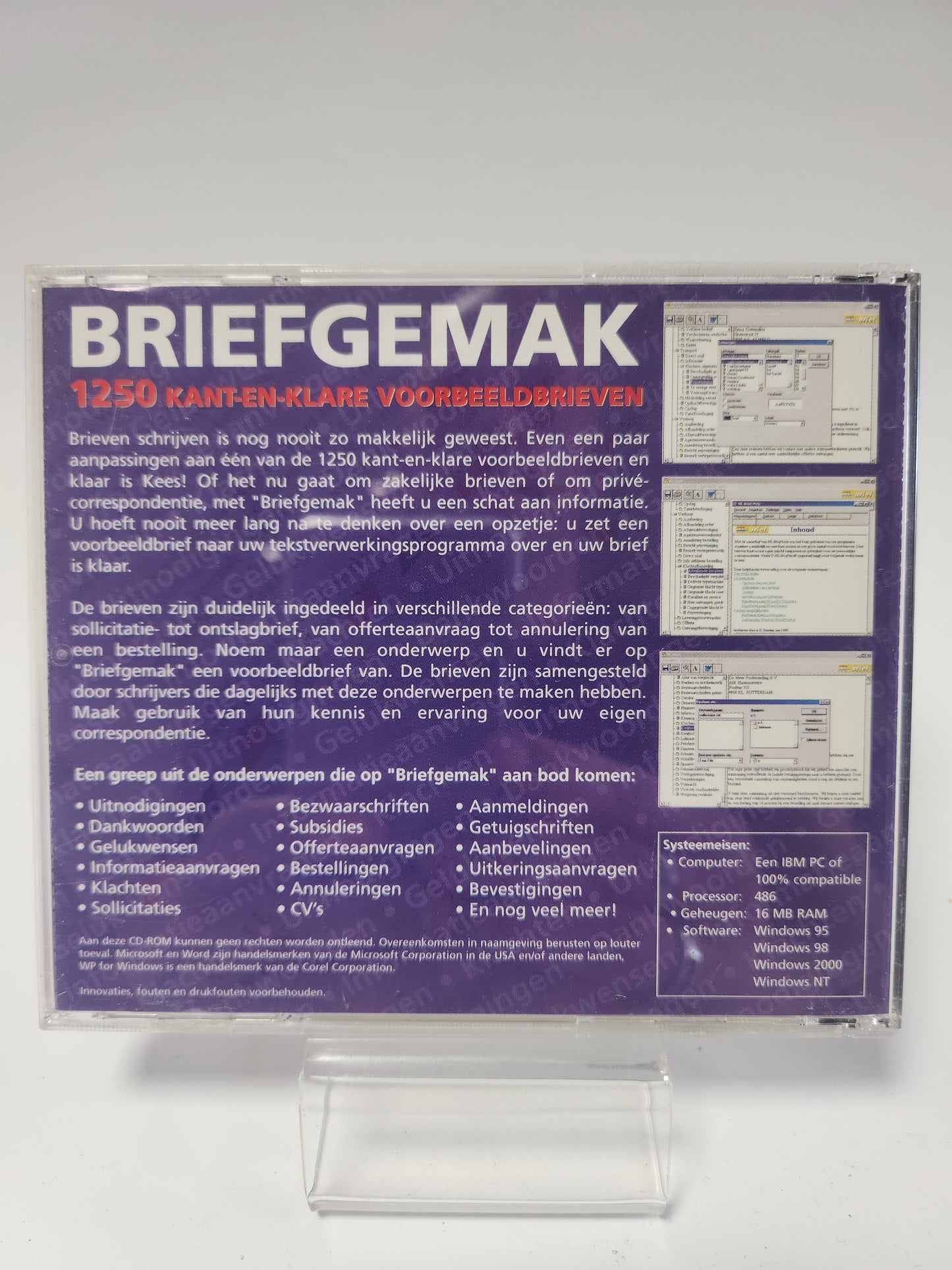 Briefgemak: 1250 Kan en Klare Voorbeeldbrieven PC