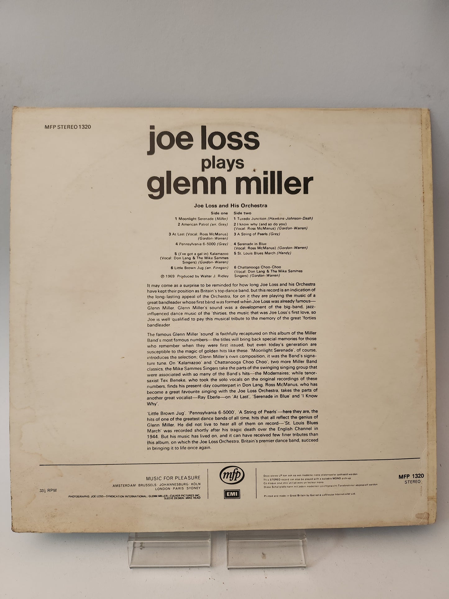 Joe Loss plays Glenn Miller LP Vinyl