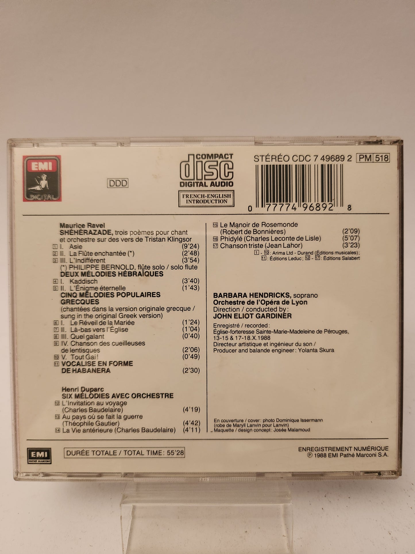 Ravel & Duparc CD