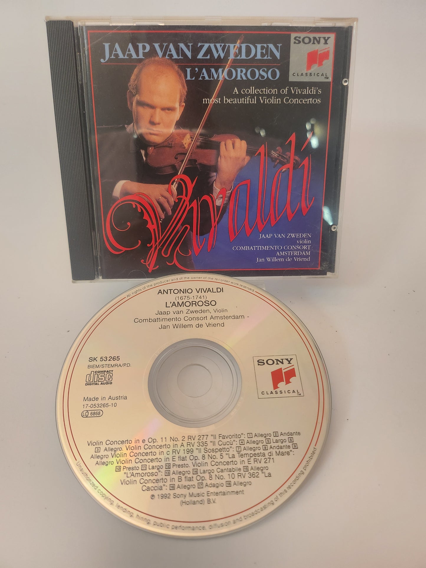 Jaap van Zweden: Vivaldi L'Amoroso CD