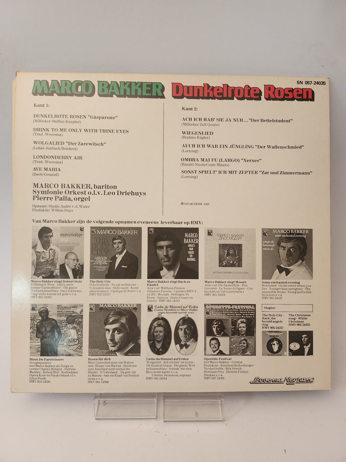 Dunkelrote Rosen: Marco Bakker LP Vinyl