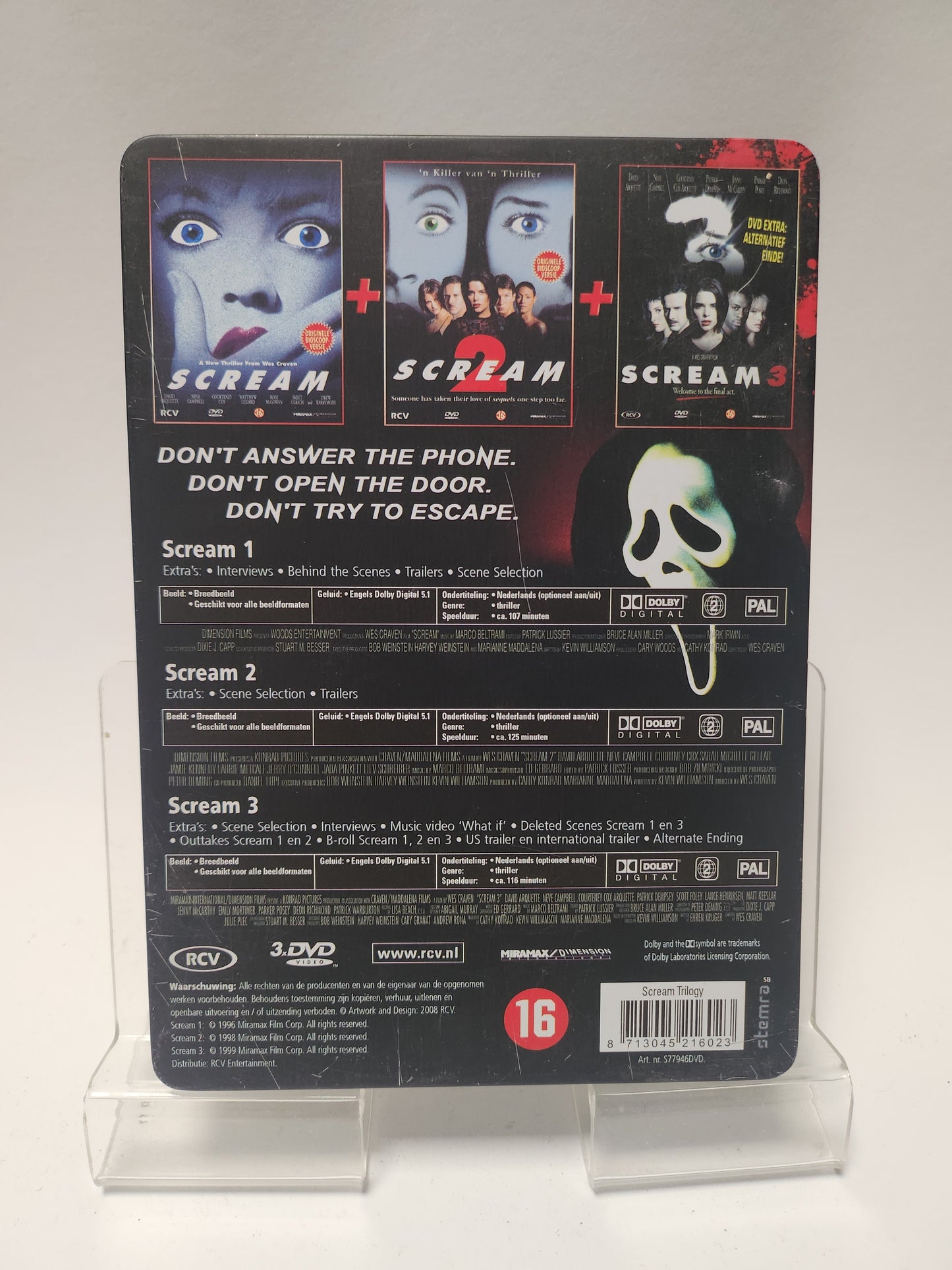 Scream Trilogy Steelcase Dvd Box