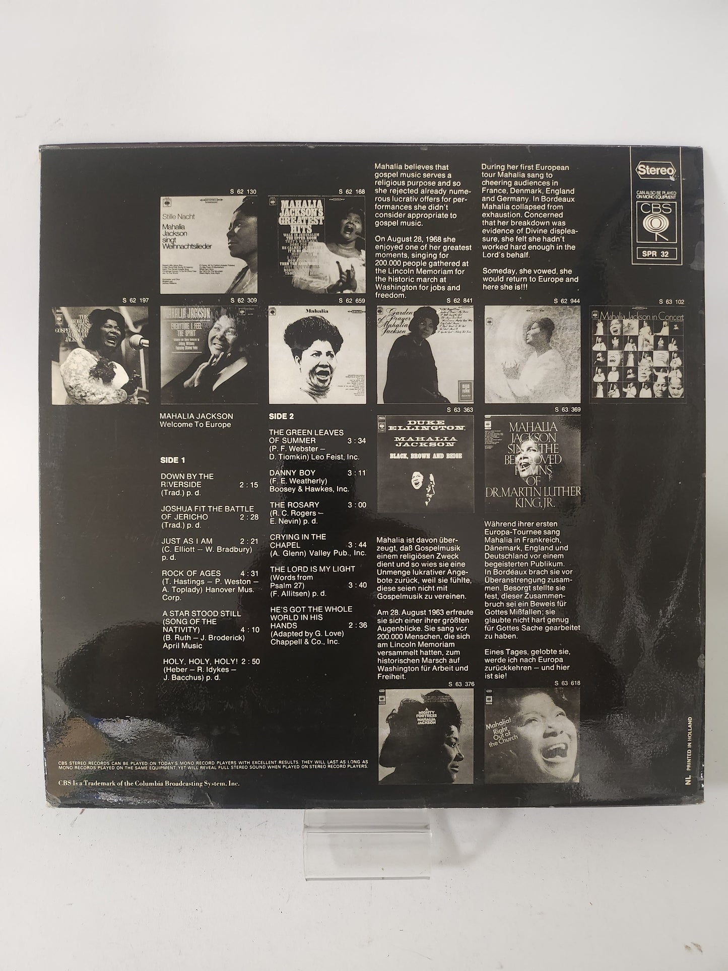 Welcome to Europe: Mahalia Jackson LP Vinyl