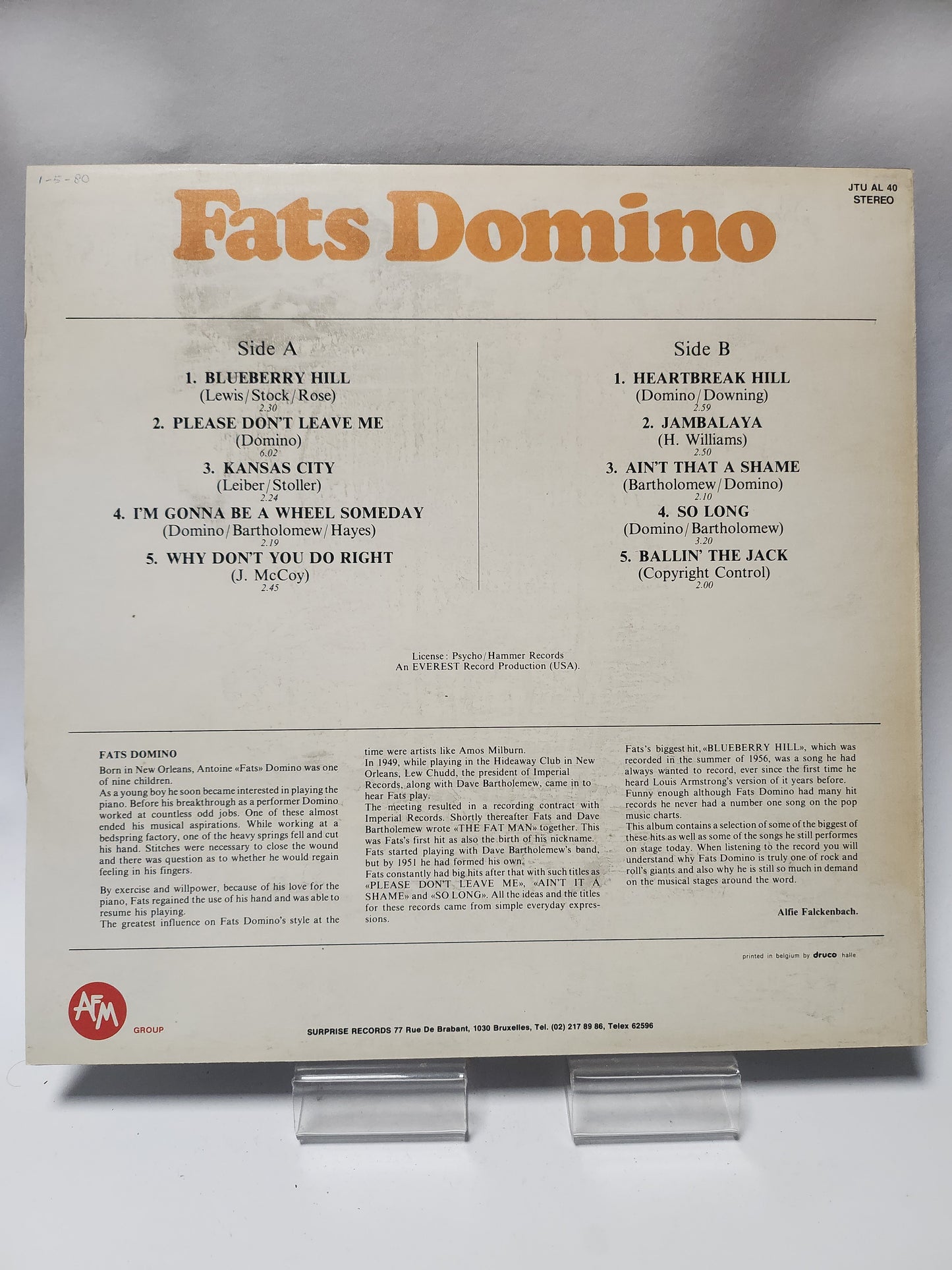 Fats Domino: Blueberry Hill LP Vinyl