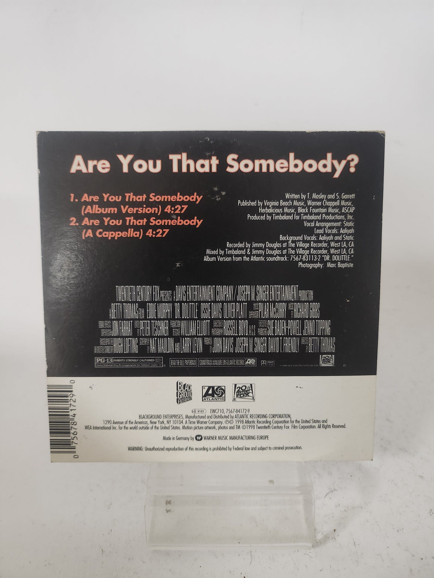 Aaliyah: Are You That Somebody CD Single