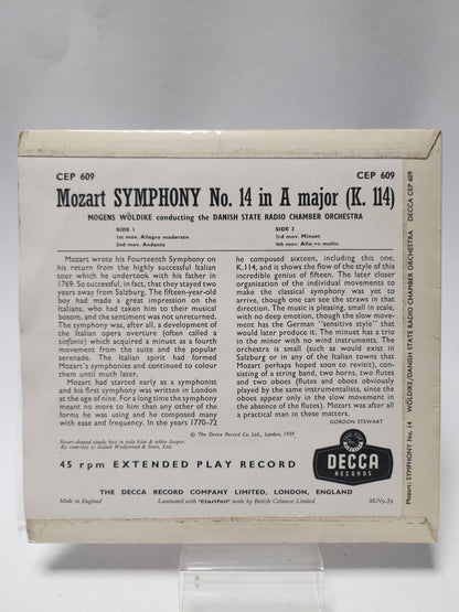 Mozart Symphony No 14: Mogens Wöldike Single Vinyl