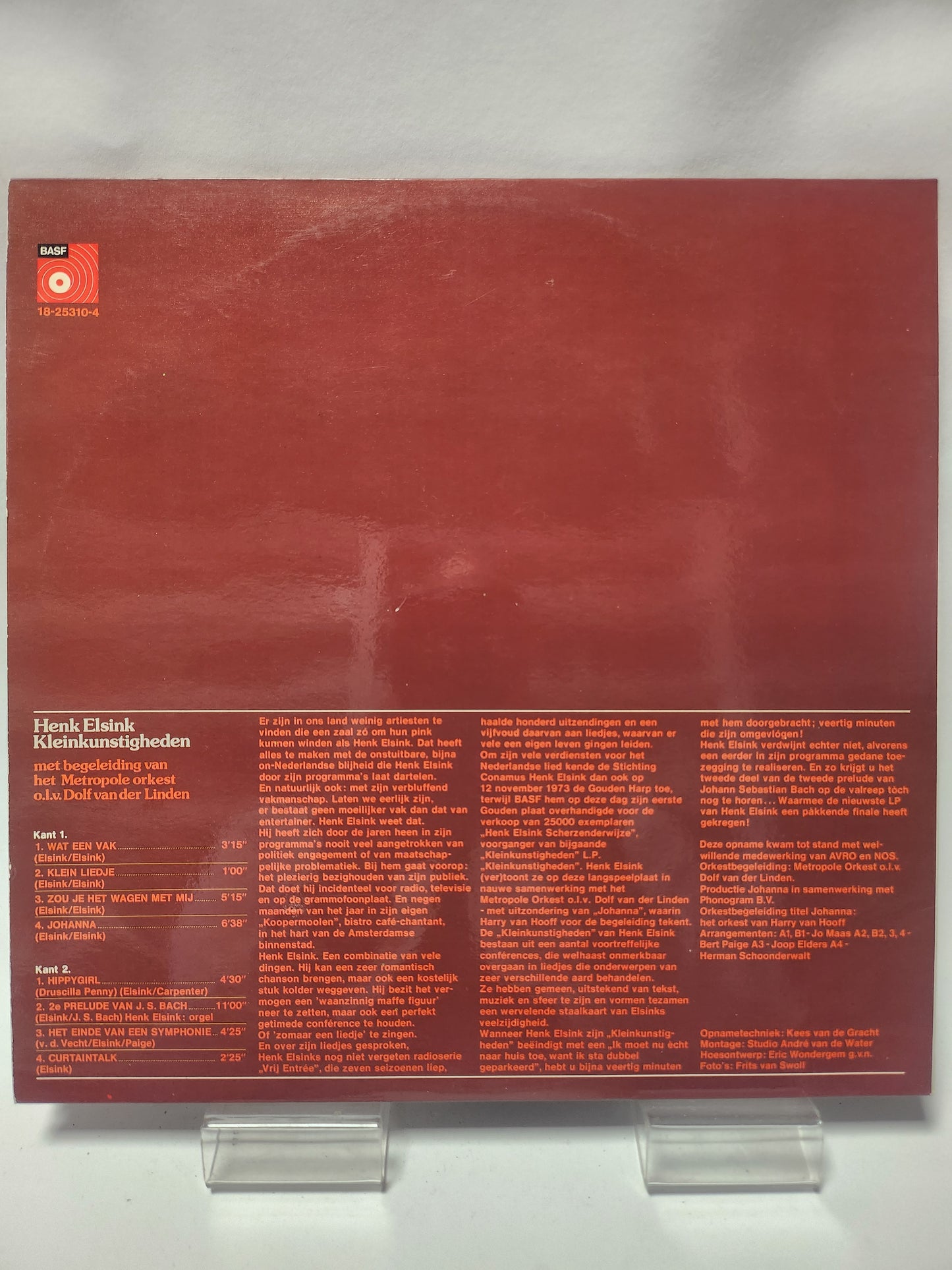 Henk Elsink: Kleinkunstigheden LP Vinyl