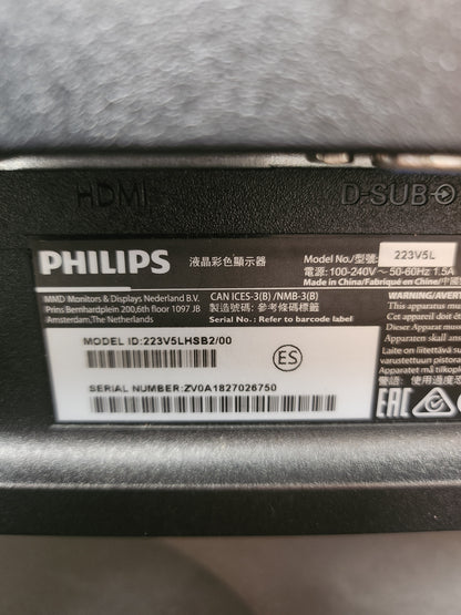 Philips 223VSL Monitor 22 Inch PC Beeldscherm