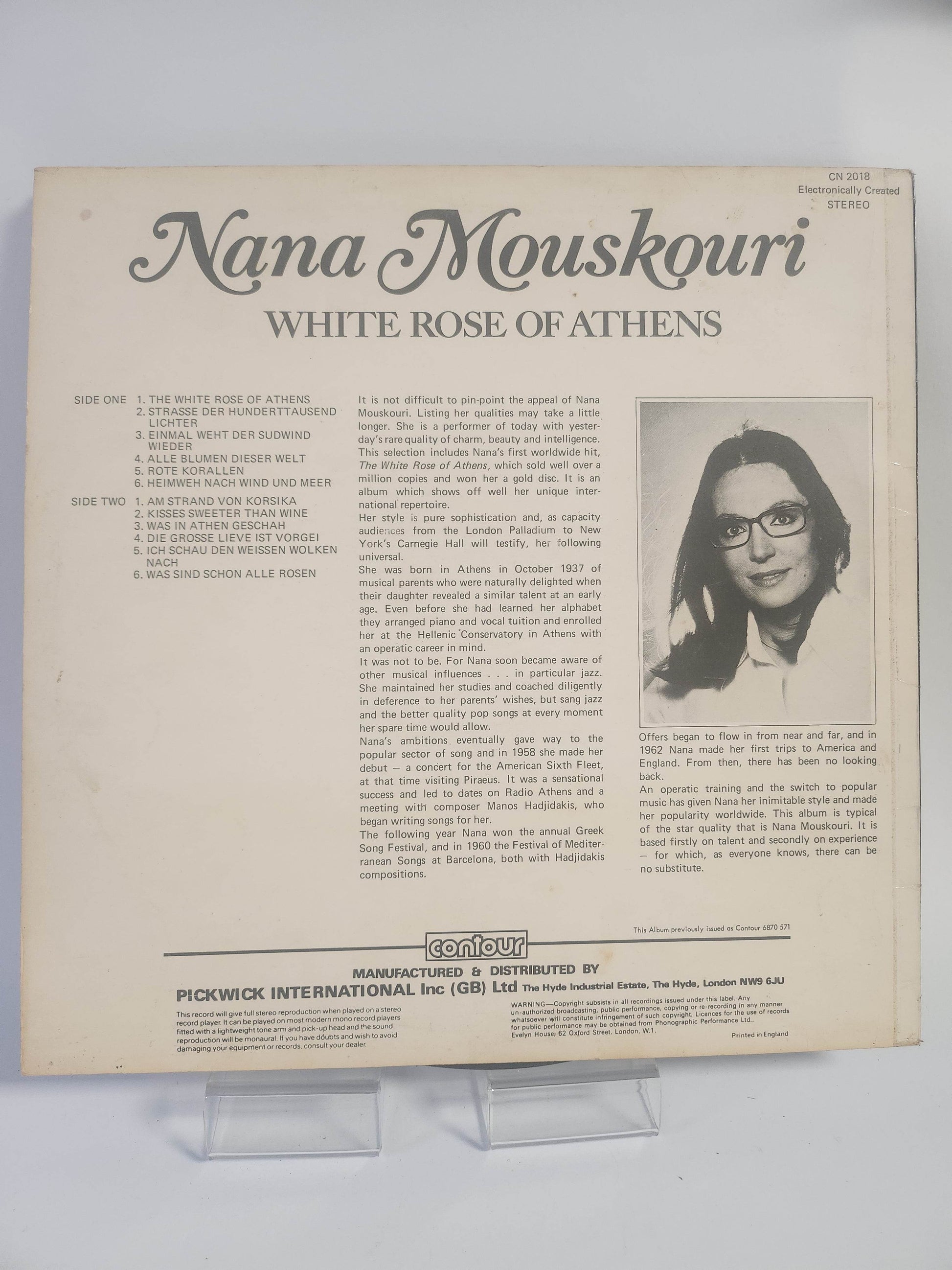 Nana Mouskouri: White Rose of Athens LP Vinyl - Feniks Gameshop