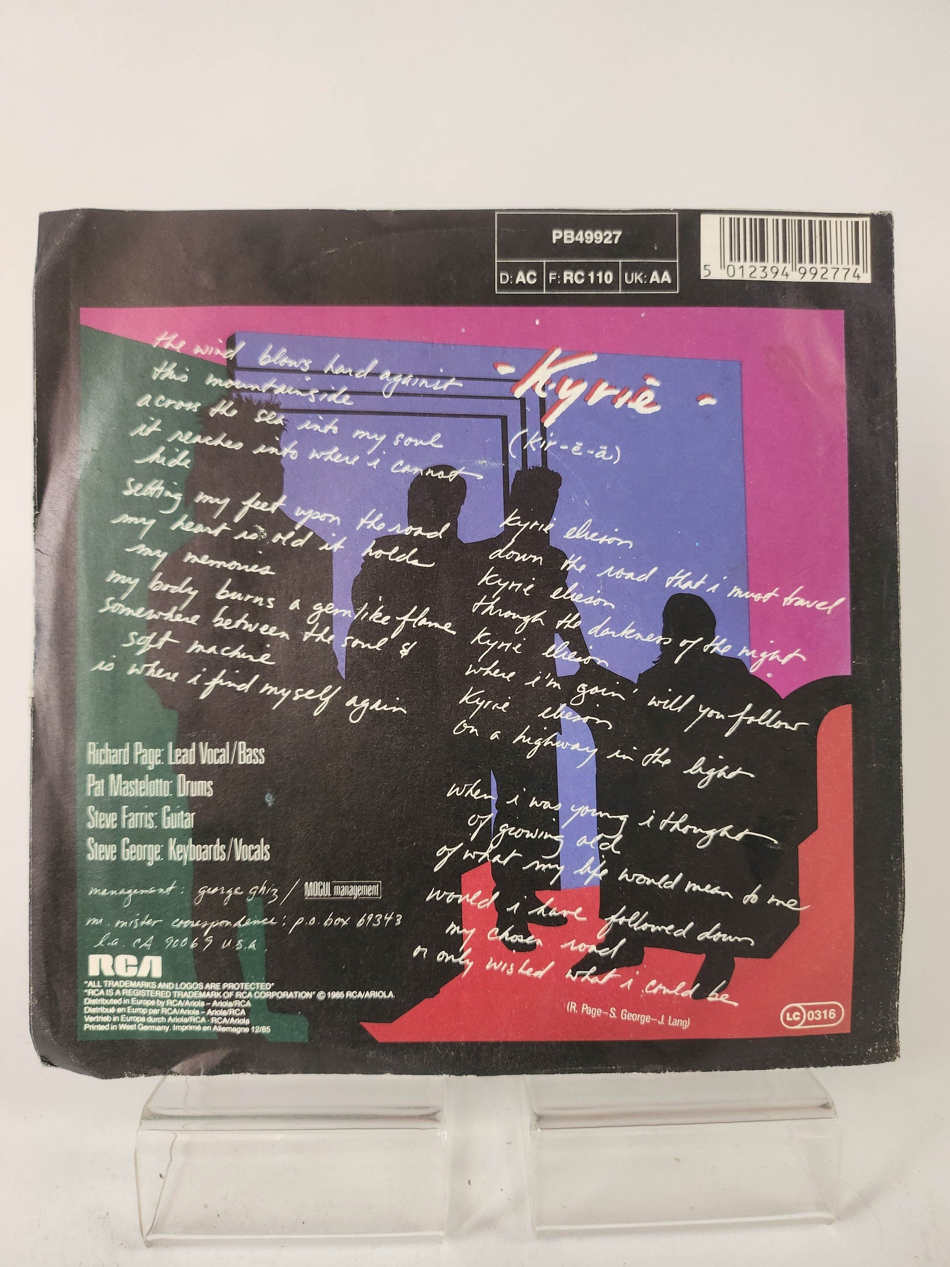 Mr Mister: Kyrië Single Vinyl - Feniks Gameshop