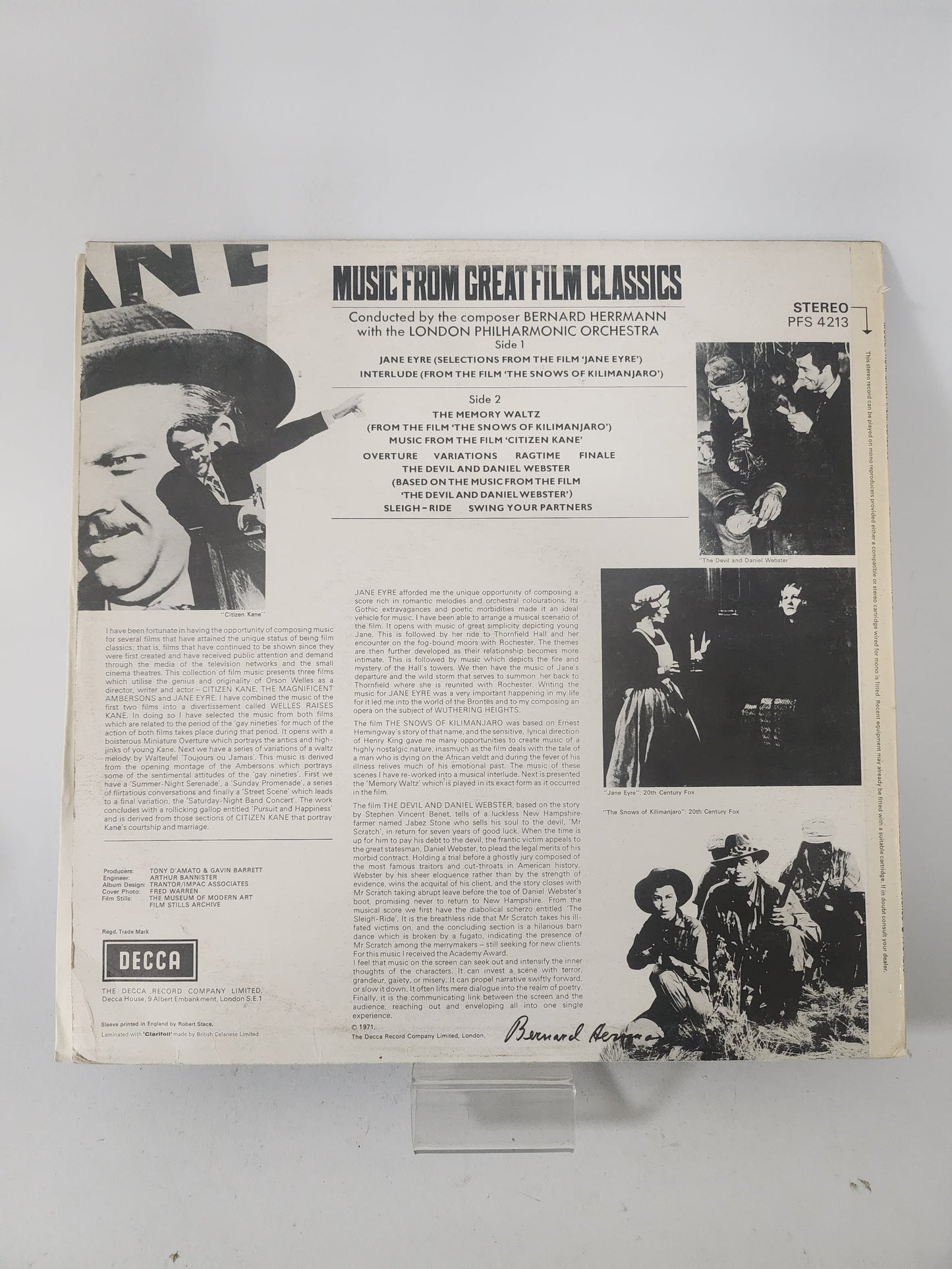 Music from Great Film Classics: Bernand Herrmann LP Vinyl