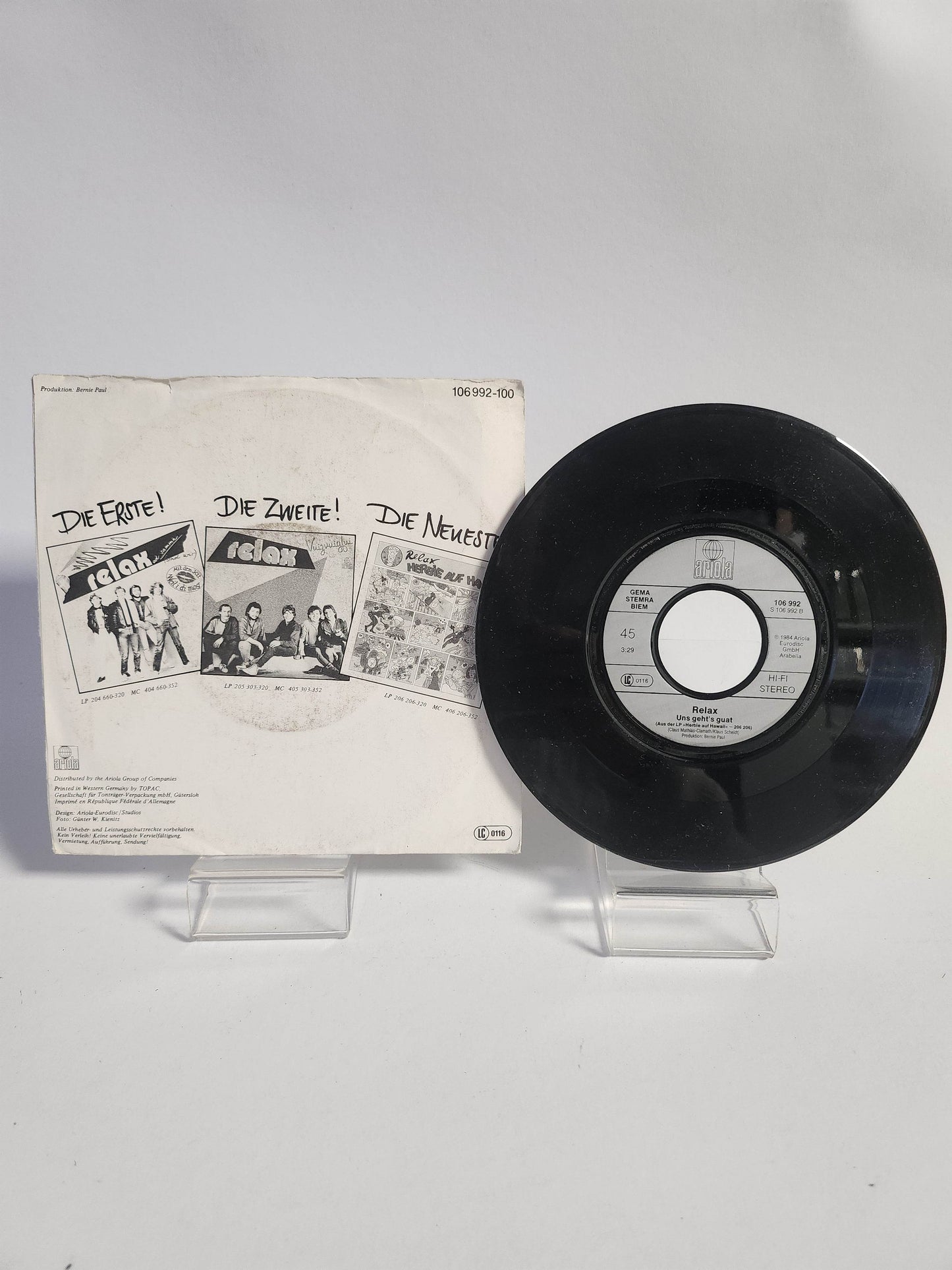 Relax: Ein Weißes Blatt'l Papier Single Vinyl - Feniks Gameshop