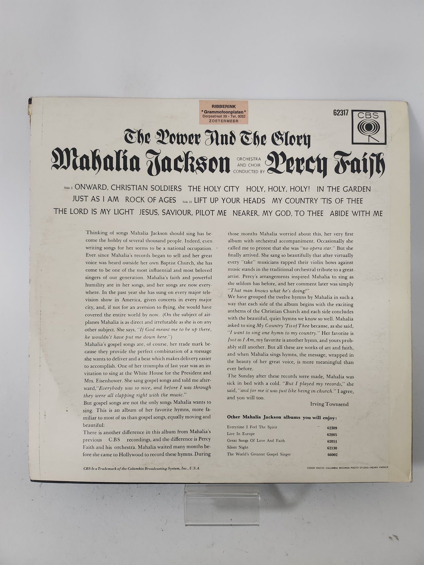 Power and the Glory: Mahalia Jackson LP Vinyl