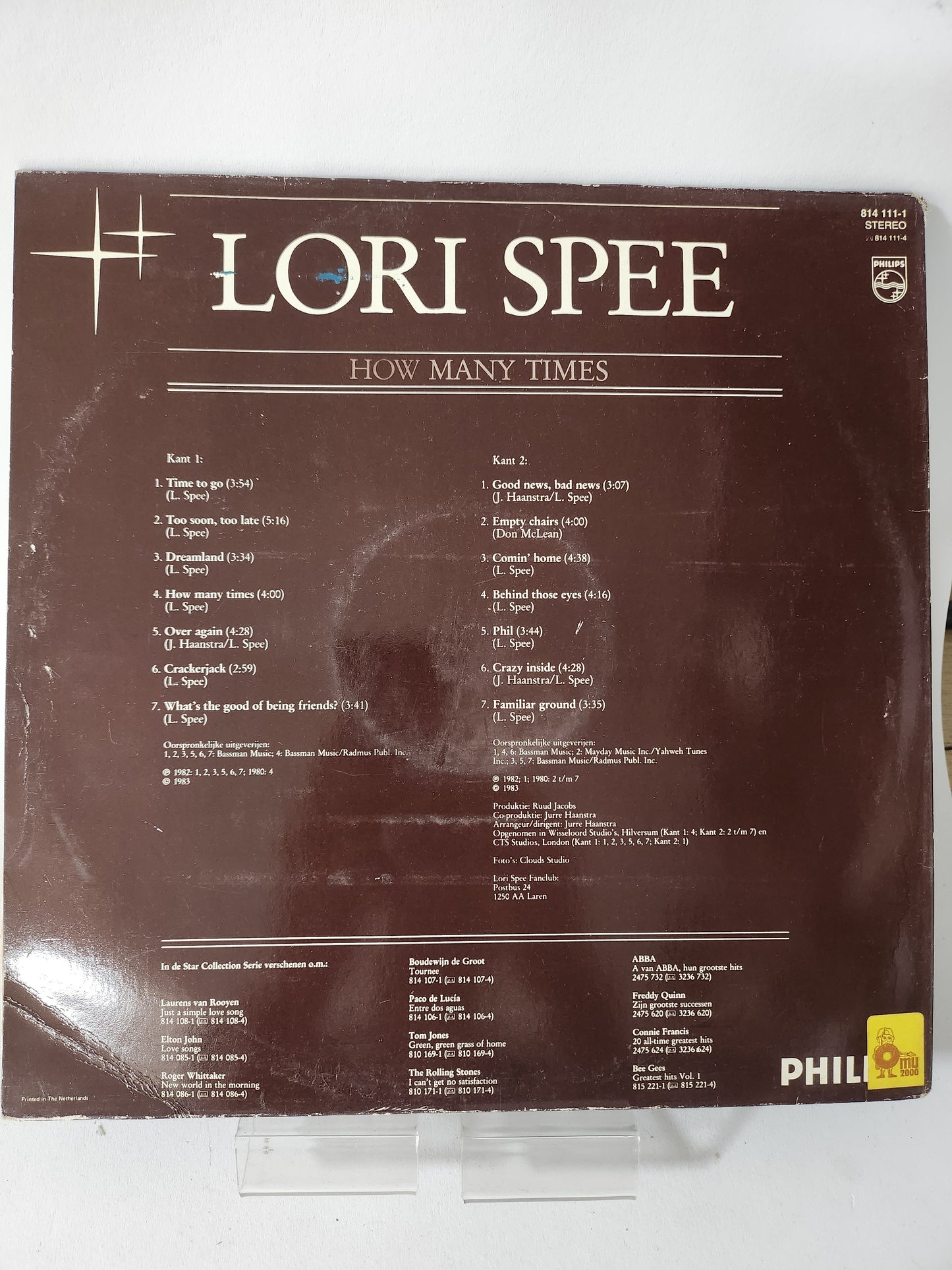 How Many Times: Lori Spee LP Vinyl