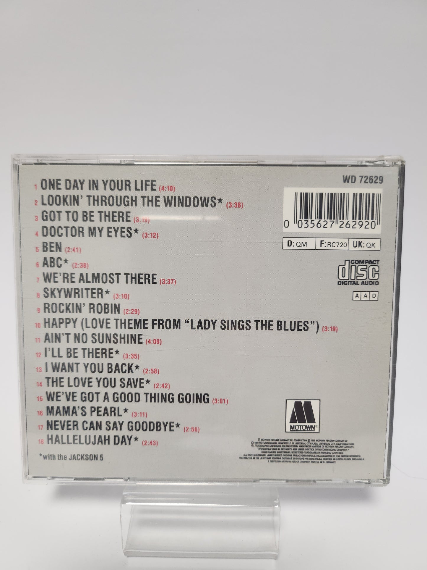 Michael Jackson with the Jackson 5: 18 Greatest Hits CD