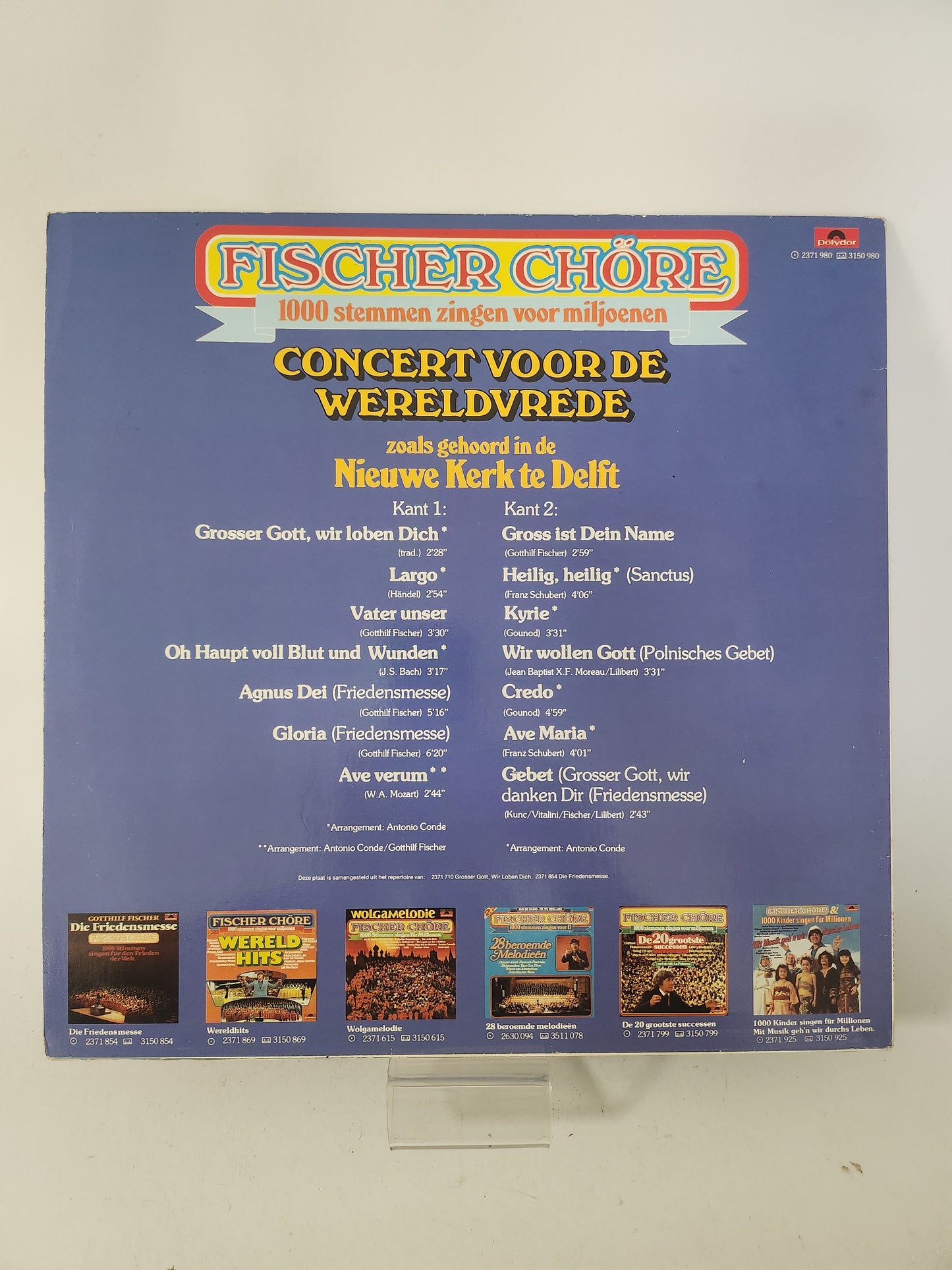 Concert voor de Wereldvrede: Fischer Chore LP Vinyl