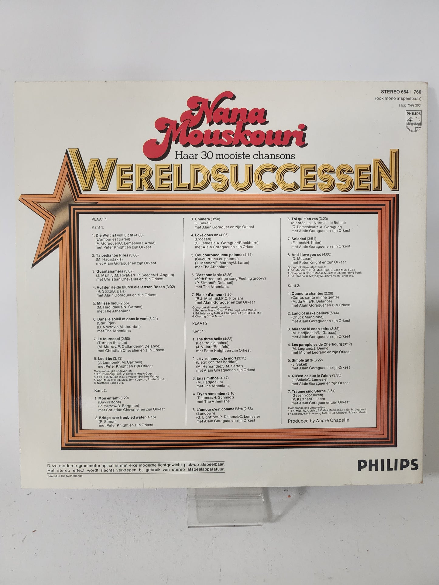 Haar 30 Mooiste Chansons (Wereldsuccessen) Nana Mouskouri LP Vinyl
