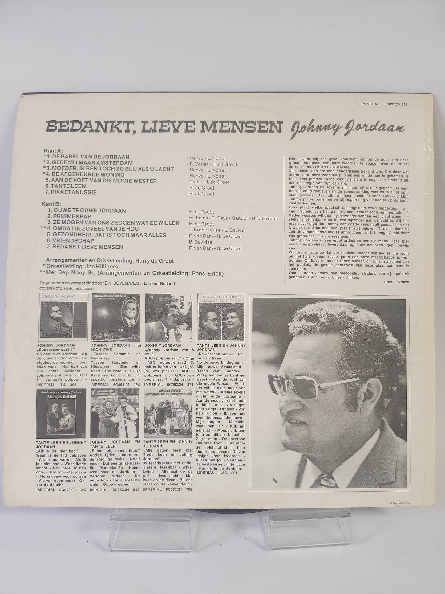 Johnny Jordaan: Bedankt Lieve Mensen LP Vinyl - Feniks Gameshop