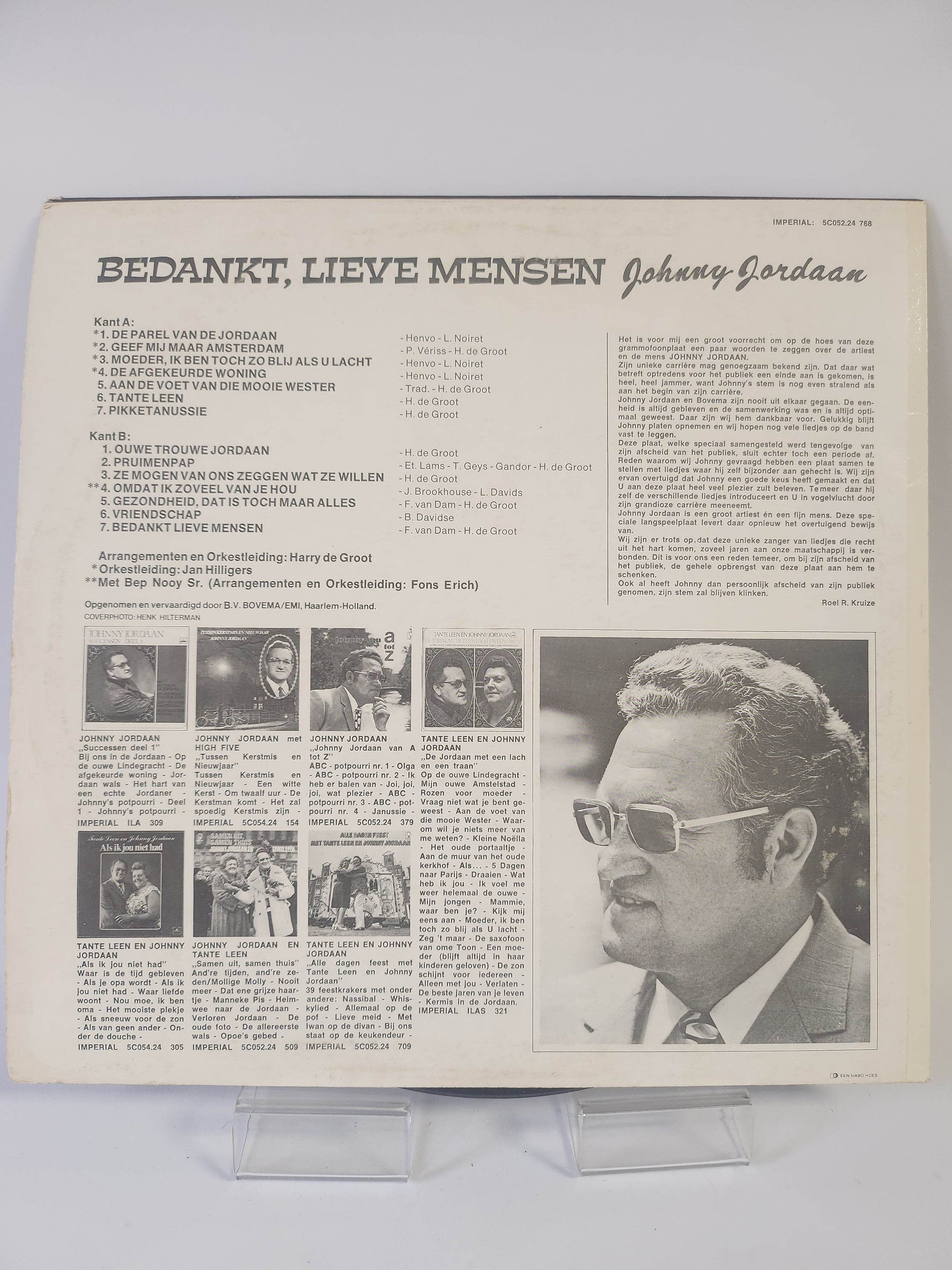 Johnny Jordaan: Bedankt Lieve Mensen LP Vinyl - Feniks Gameshop