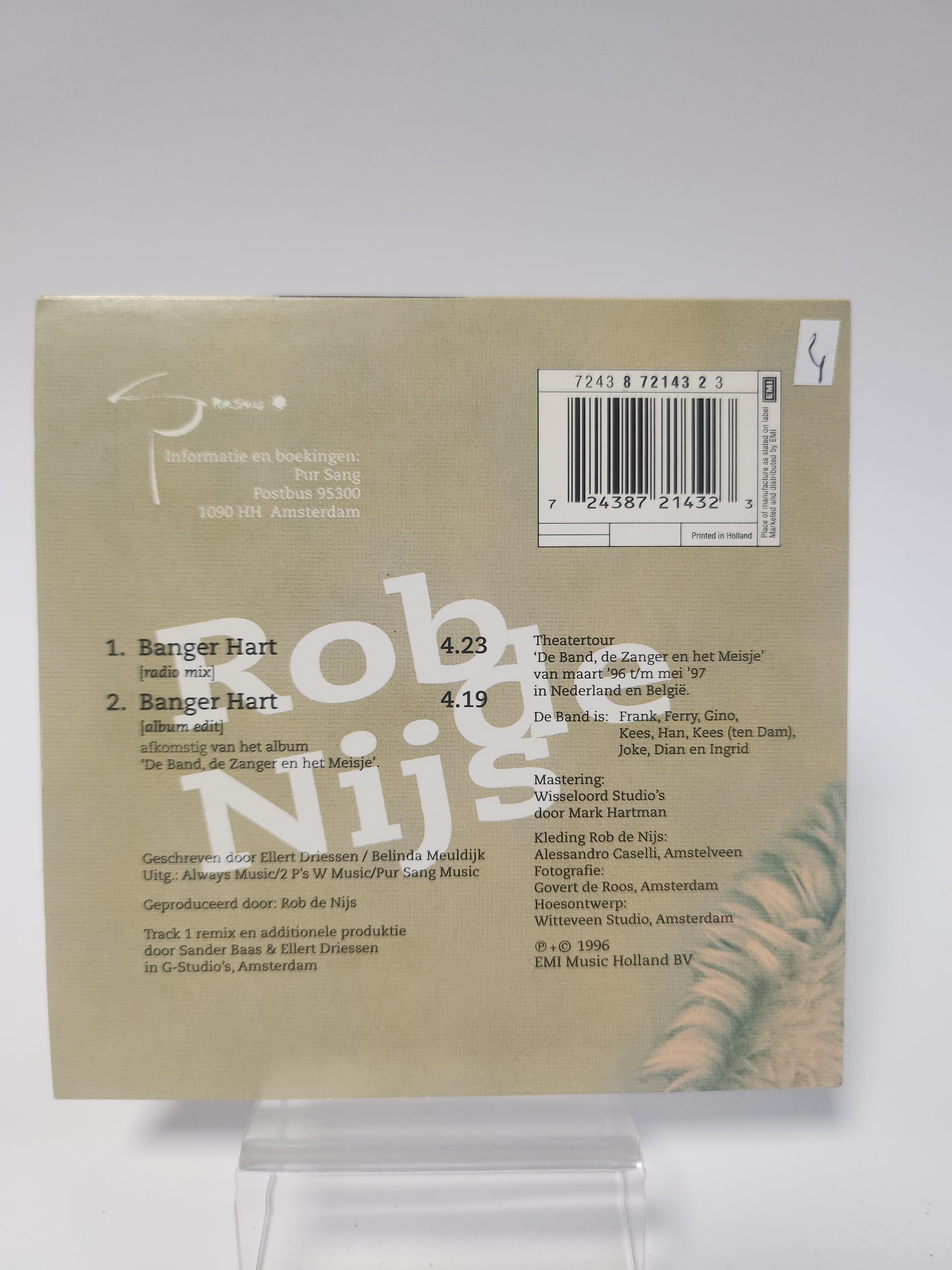 Rob de Nijs: Banger Hart CD Single - Cd